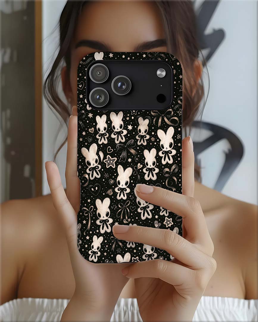 Cute Kawaii Bunny Pattern Tough Magnetic Phone Case