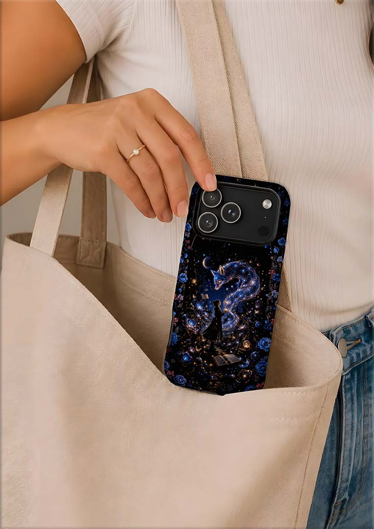 cosmic dreamer silhouette starry night fantasy Magnetic Phone Case