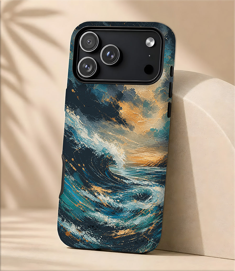 Magnetic Phone Case — Ocean Wave Art Protective Cover