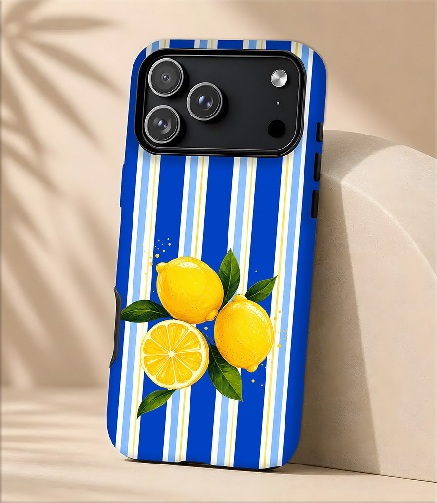 Lemon Stripe Tough Magnetic Phone Case