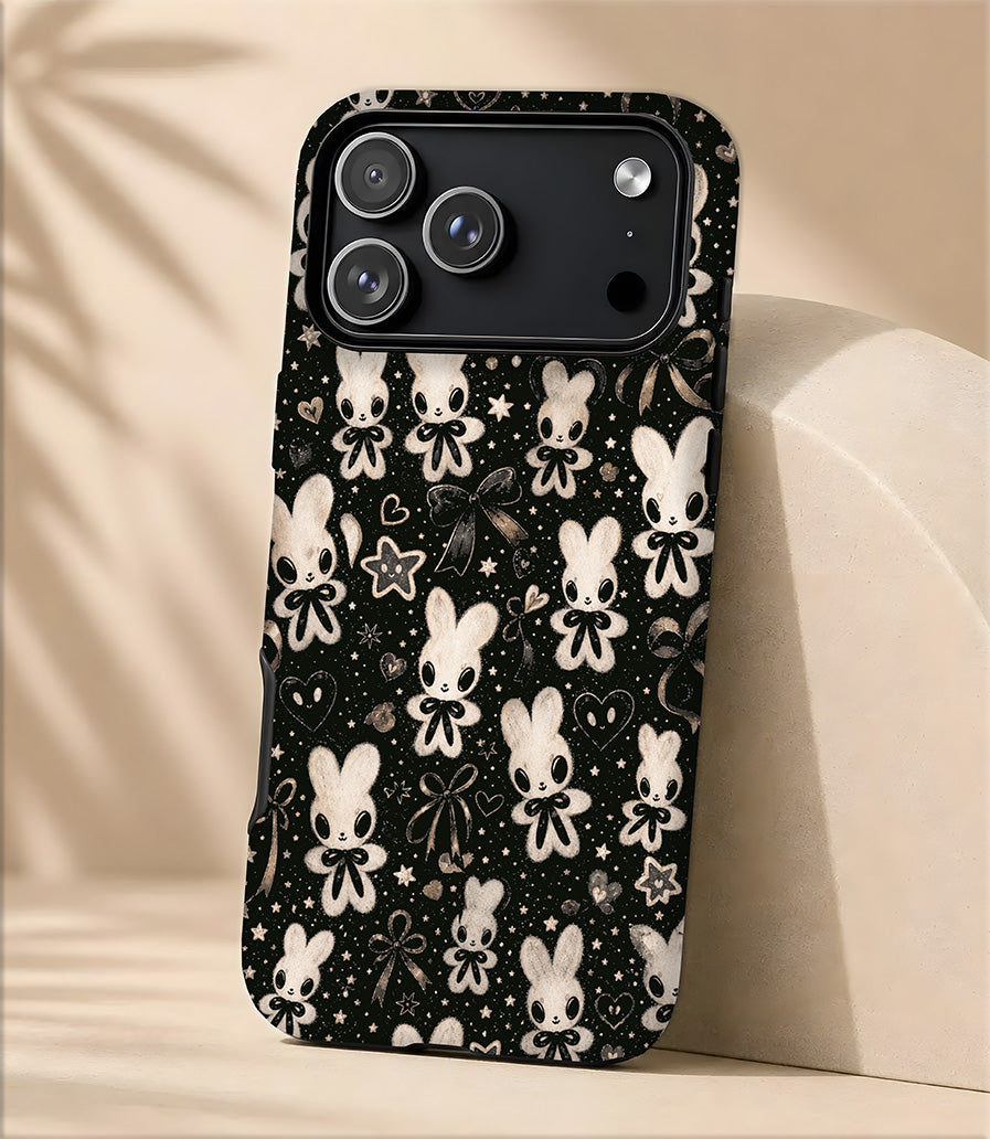 Cute Kawaii Bunny Pattern Tough Magnetic Phone Case
