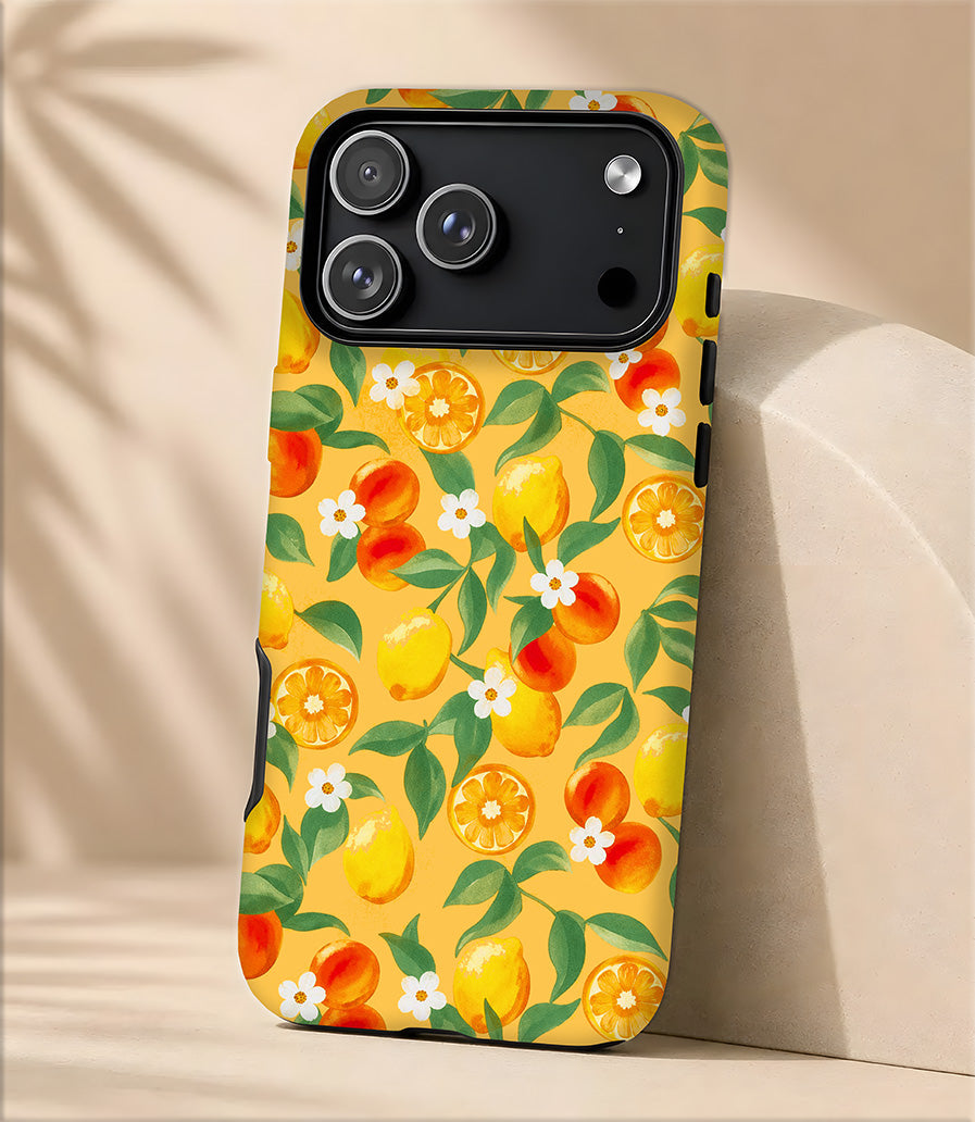 Tough Magnetic Case — Bright Citrus Floral Protective Phone Cover