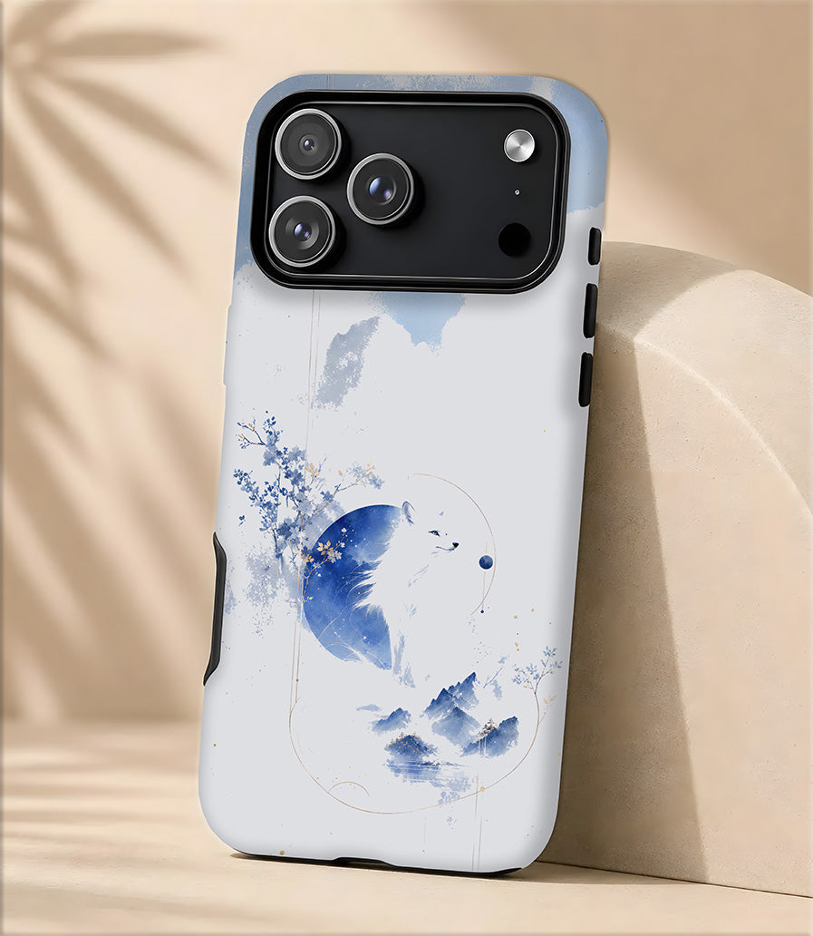Phone Case — ethereal white fox moon design magnetic tough case