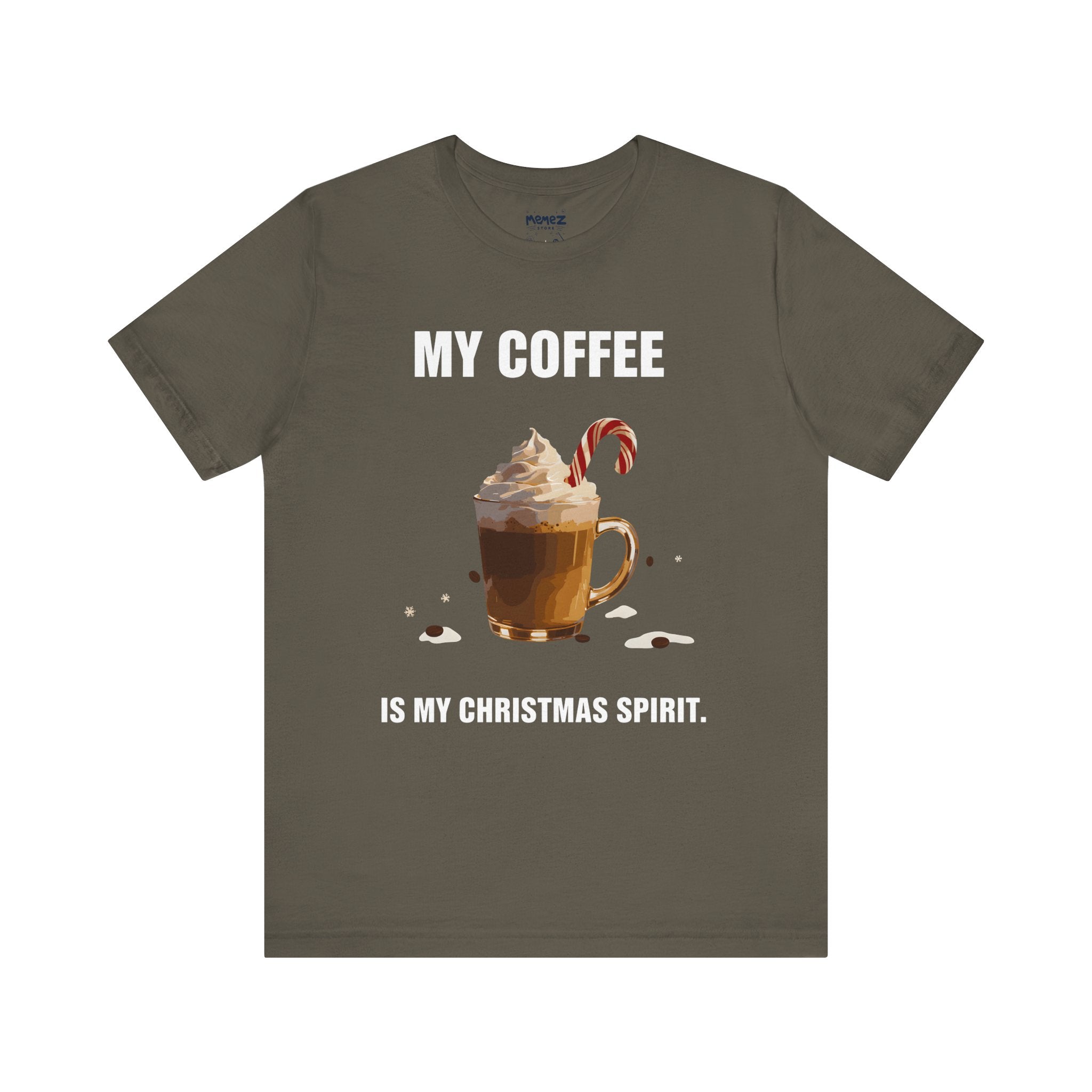 My Coffee is My Chirstmas Sprit Meme Funny Tee