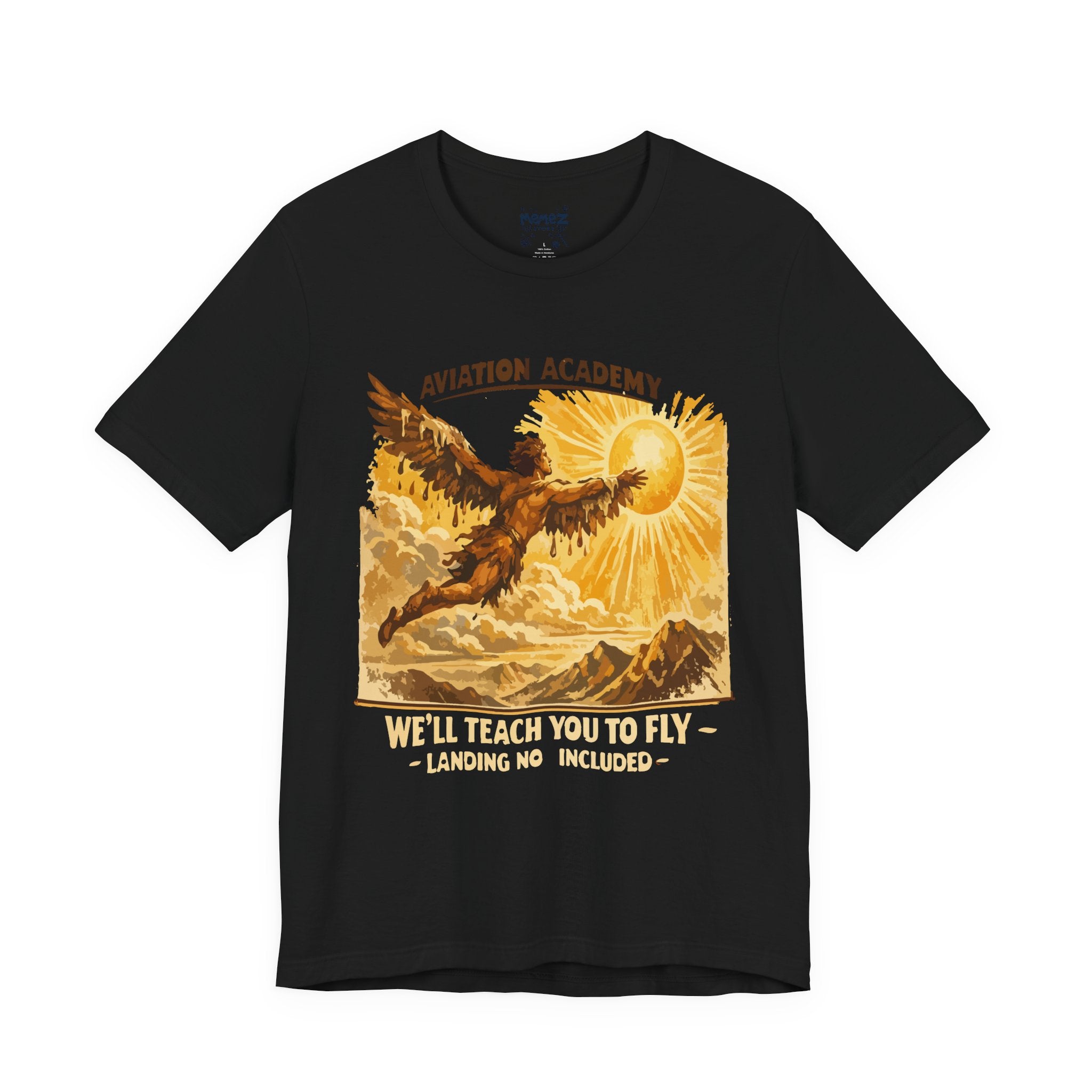 Aviation Academy Tee — "We'll Teach You to Fly (Landing Not Included)"