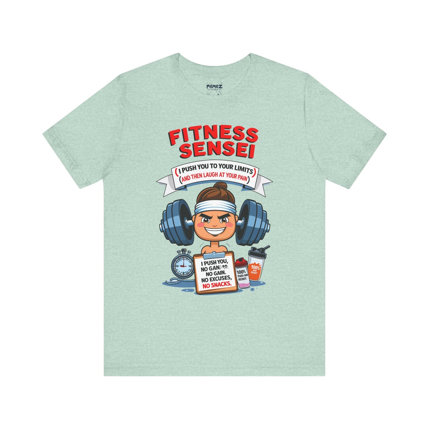 Fitness Sensei T-Shirt - gym lover funny tee by Memez Store