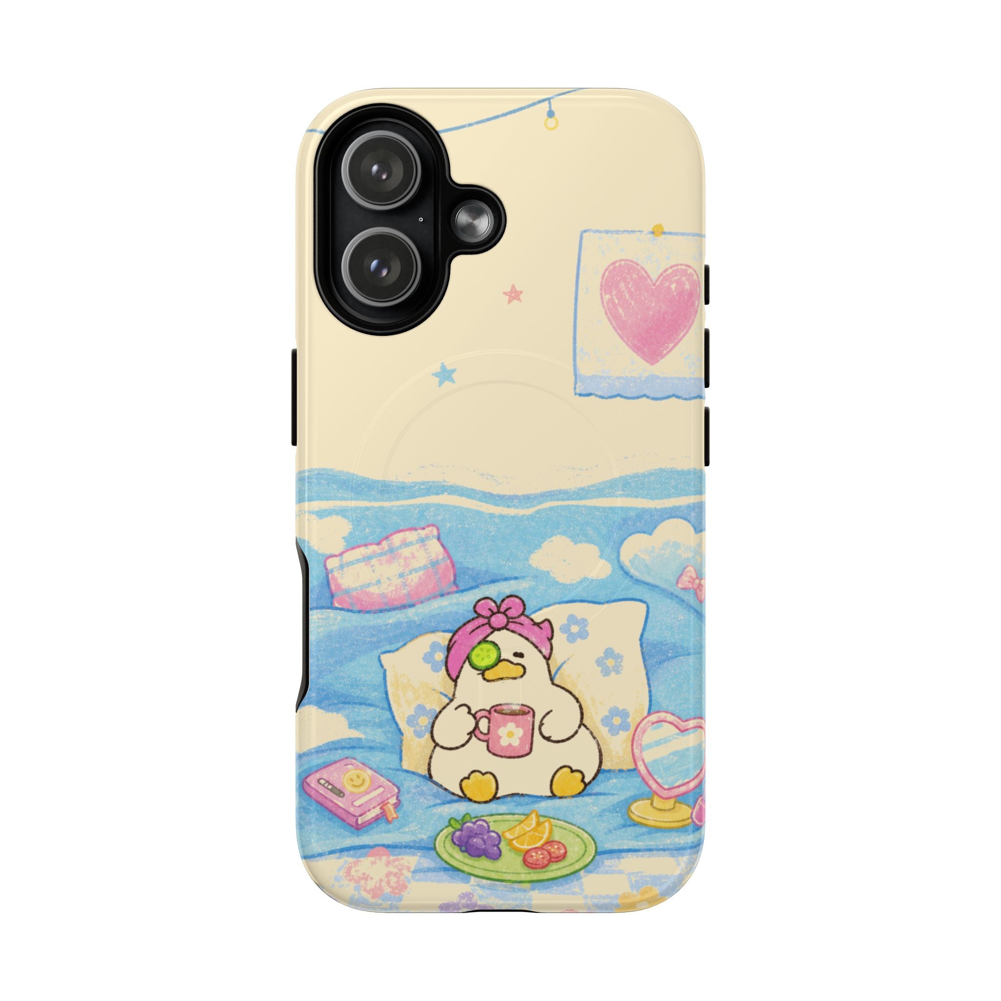 Cute Cozy Chick Phone Case — Tough Magnetic Protective Case with Heart Art