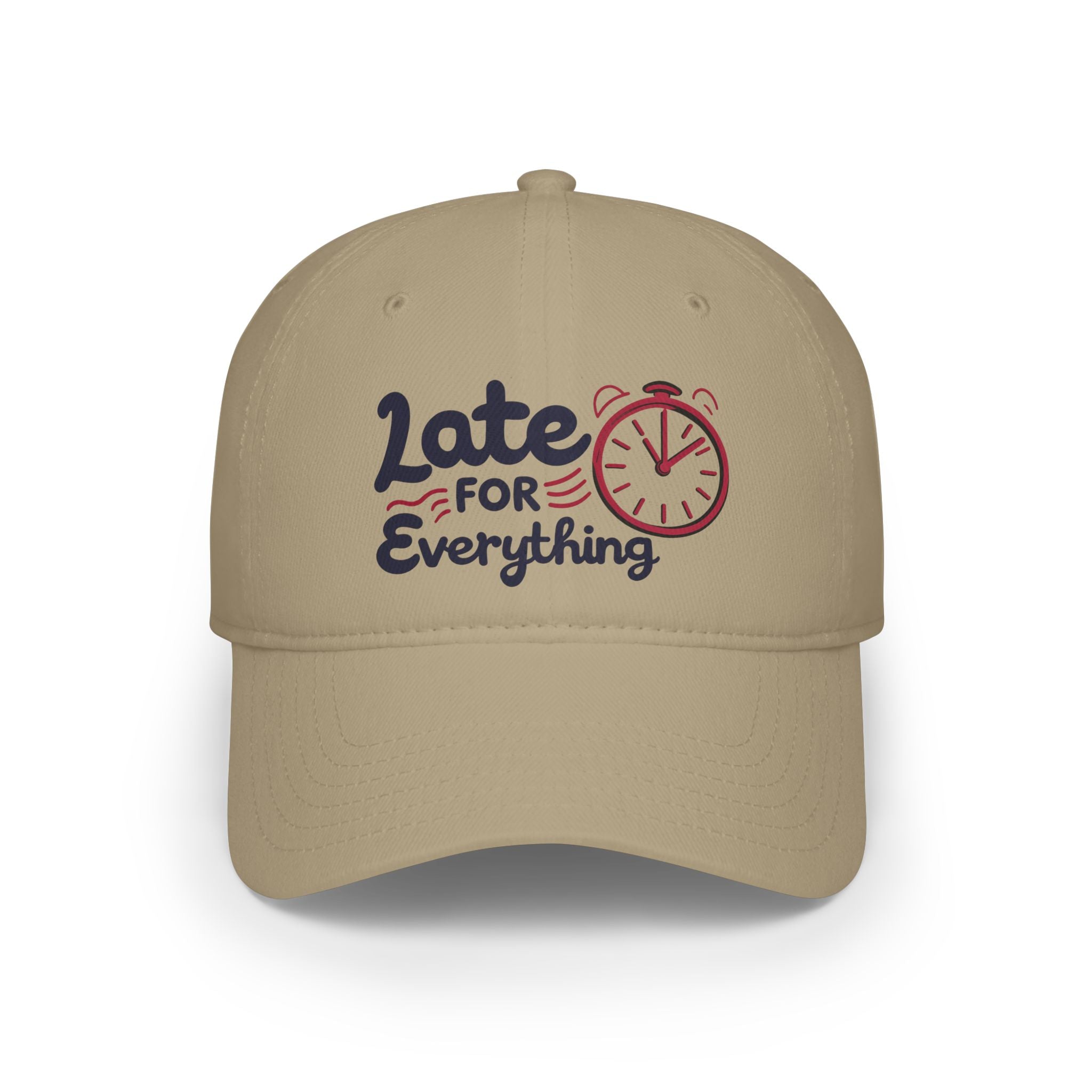 Funny Late for Everything Baseball Cap - Casual Red Hat for Everyday Wear