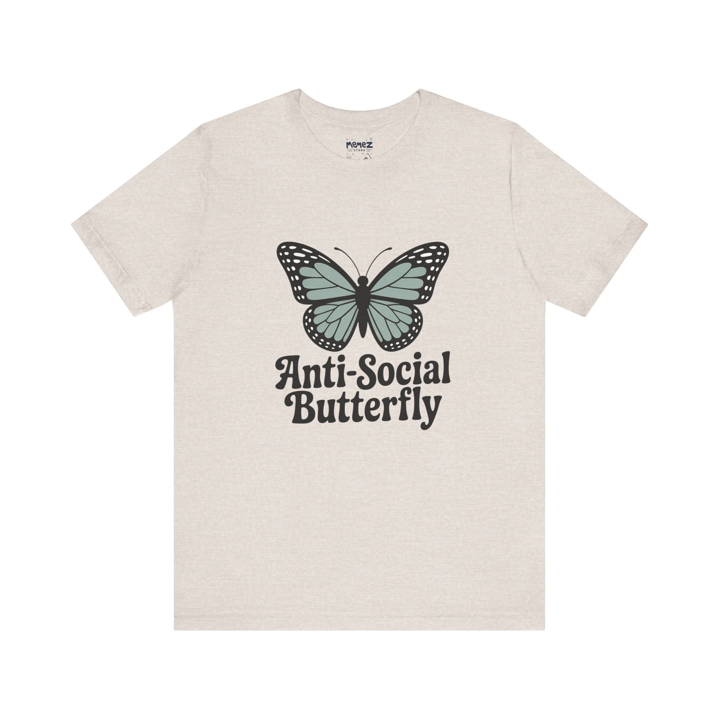 Unisex Jersey Short Sleeve Tee - Anti-Social Butterfly Tee By memez store