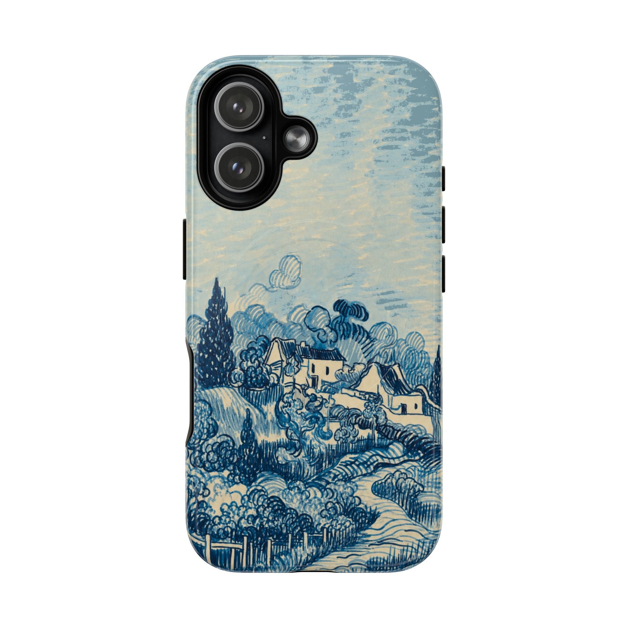 Phone Case — Blue Vintage Village Art Tough Magnetic Case
