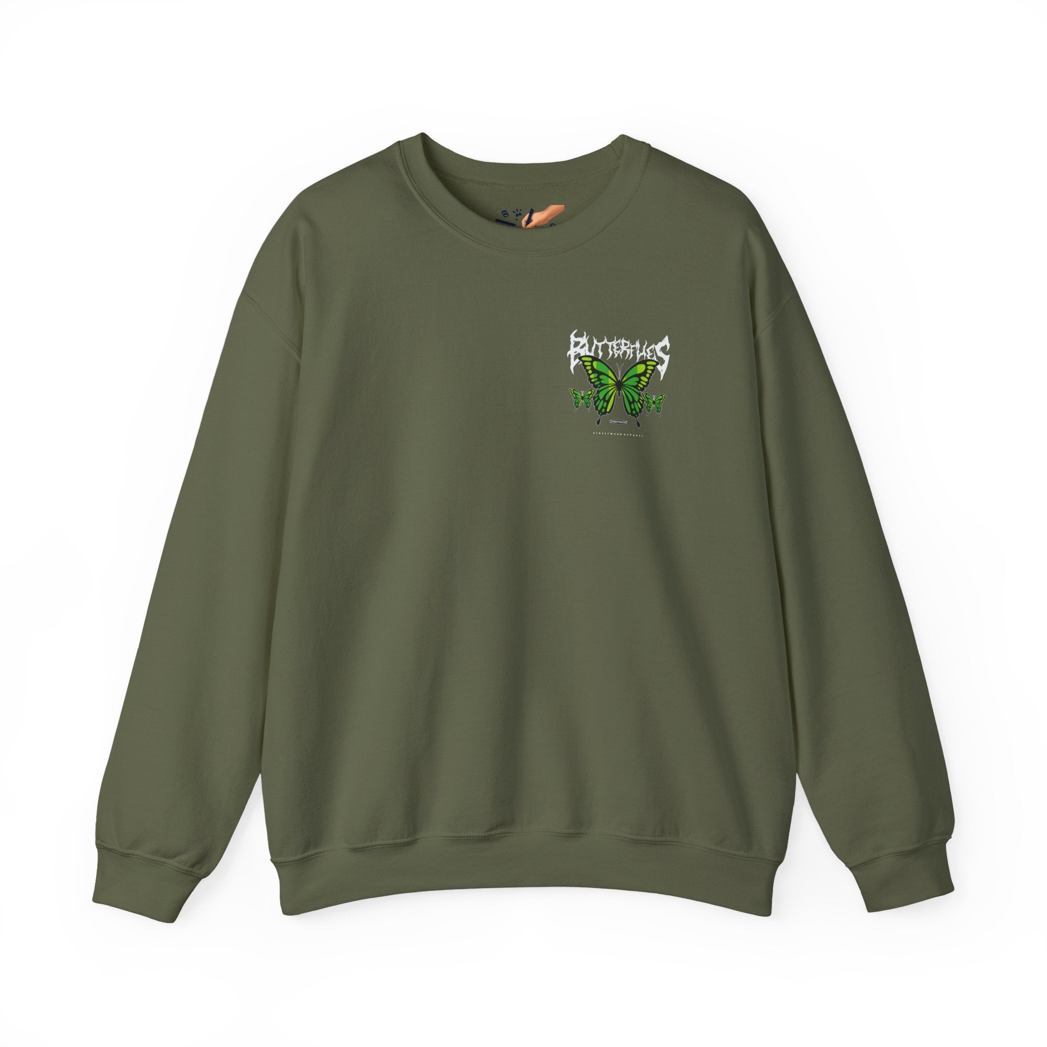 Green Butterfly Streetwear Sweatshirt