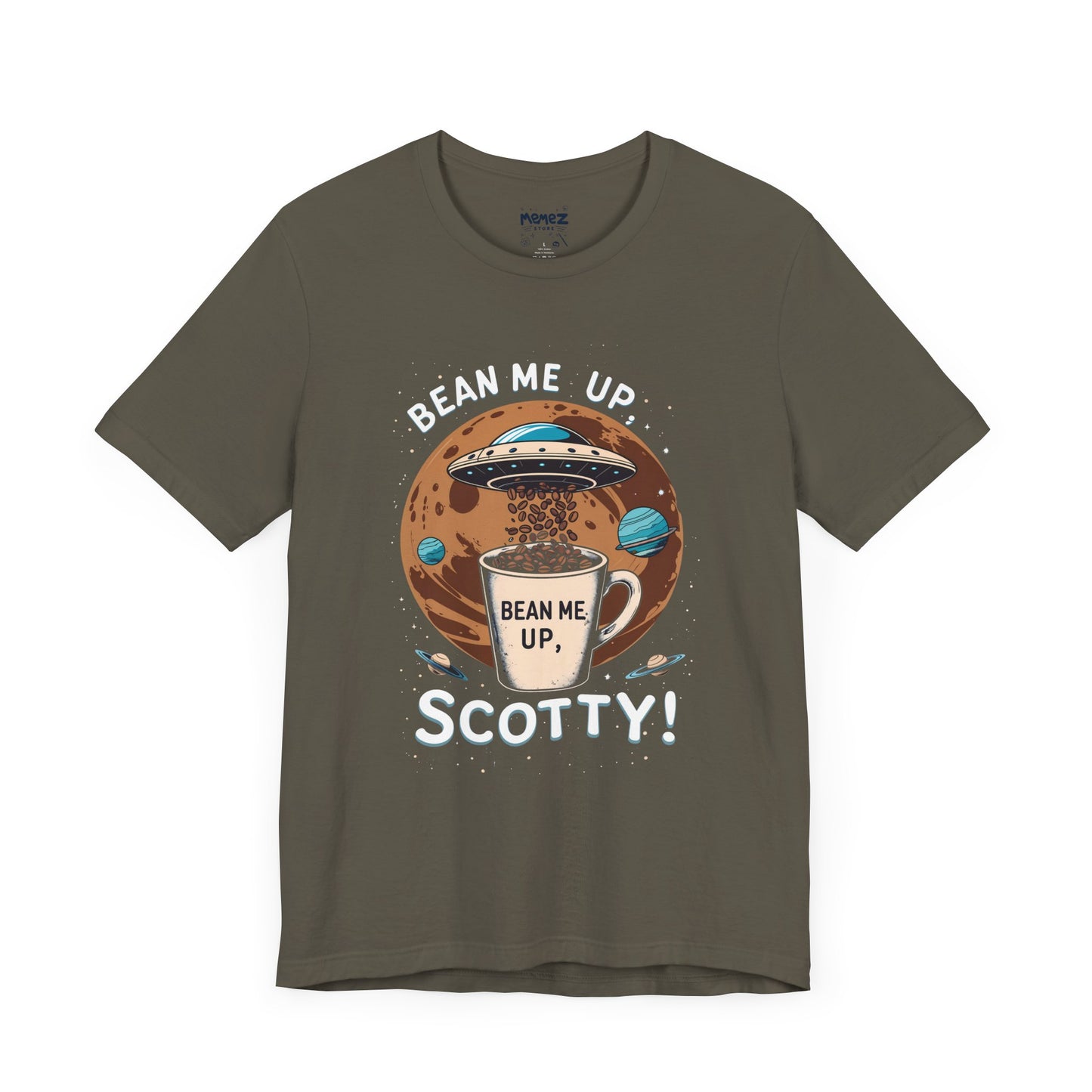 Bean Me Up a Funny Coffee and Allien Lovers Tee By Memez Store