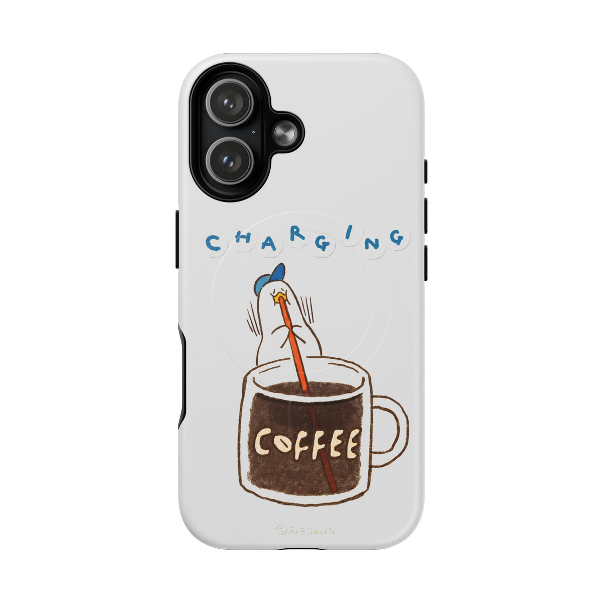 Coffee Charging Magnetic Phone Case — 'Charging' Cute Coffee Mug Design