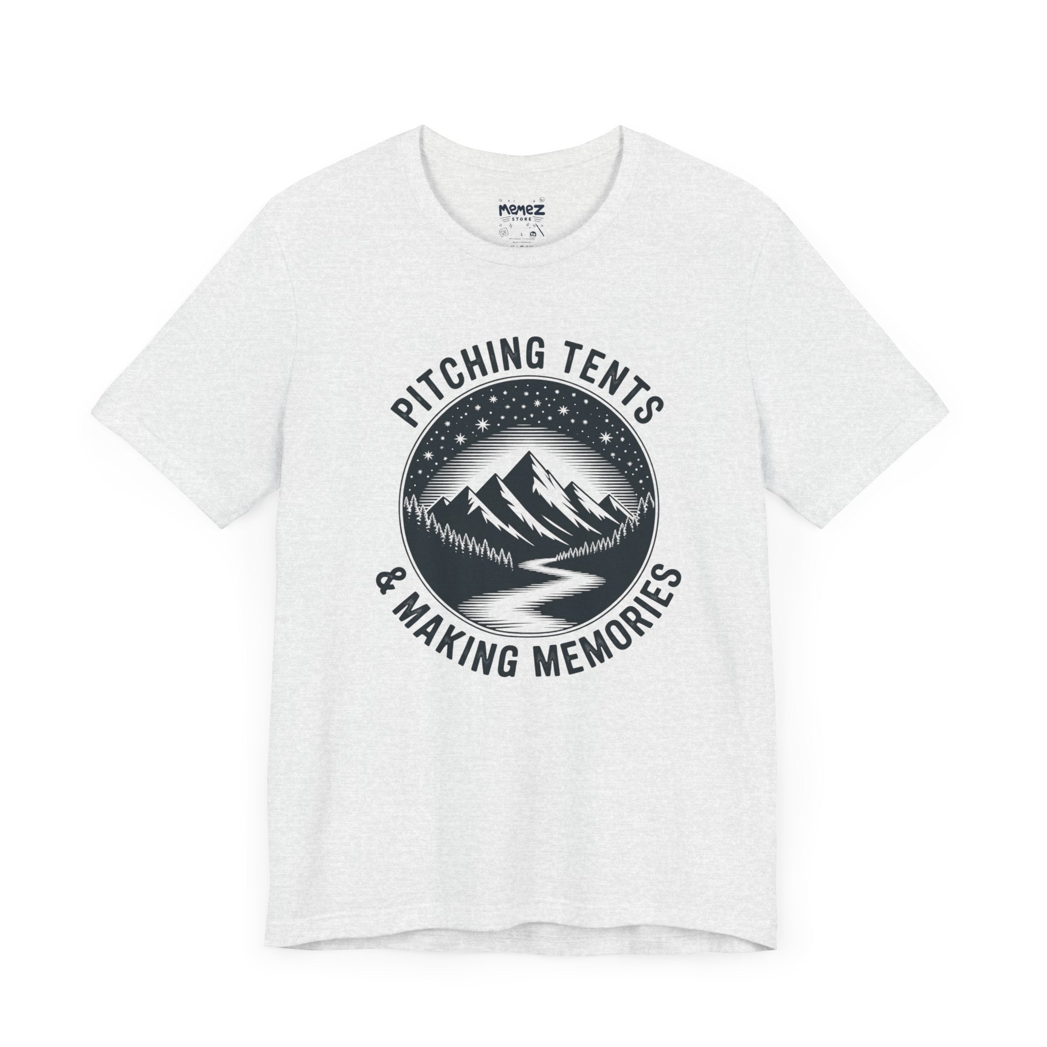 Adventure Tee - Pitching Tents Unisex Jersey Short Sleeve Tee by Memez Store