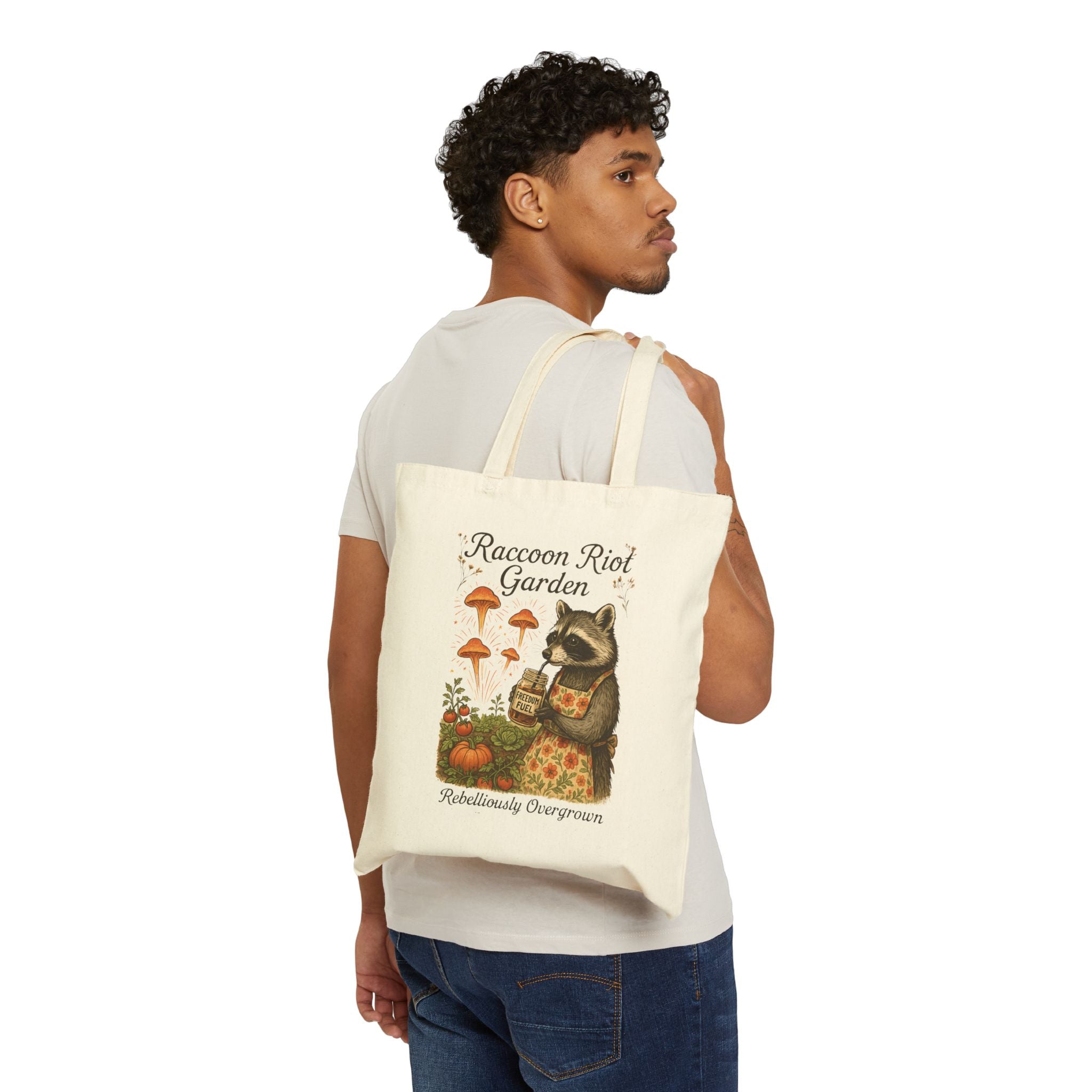 Raccoon Riot Garden Tote Bag By Memez Store