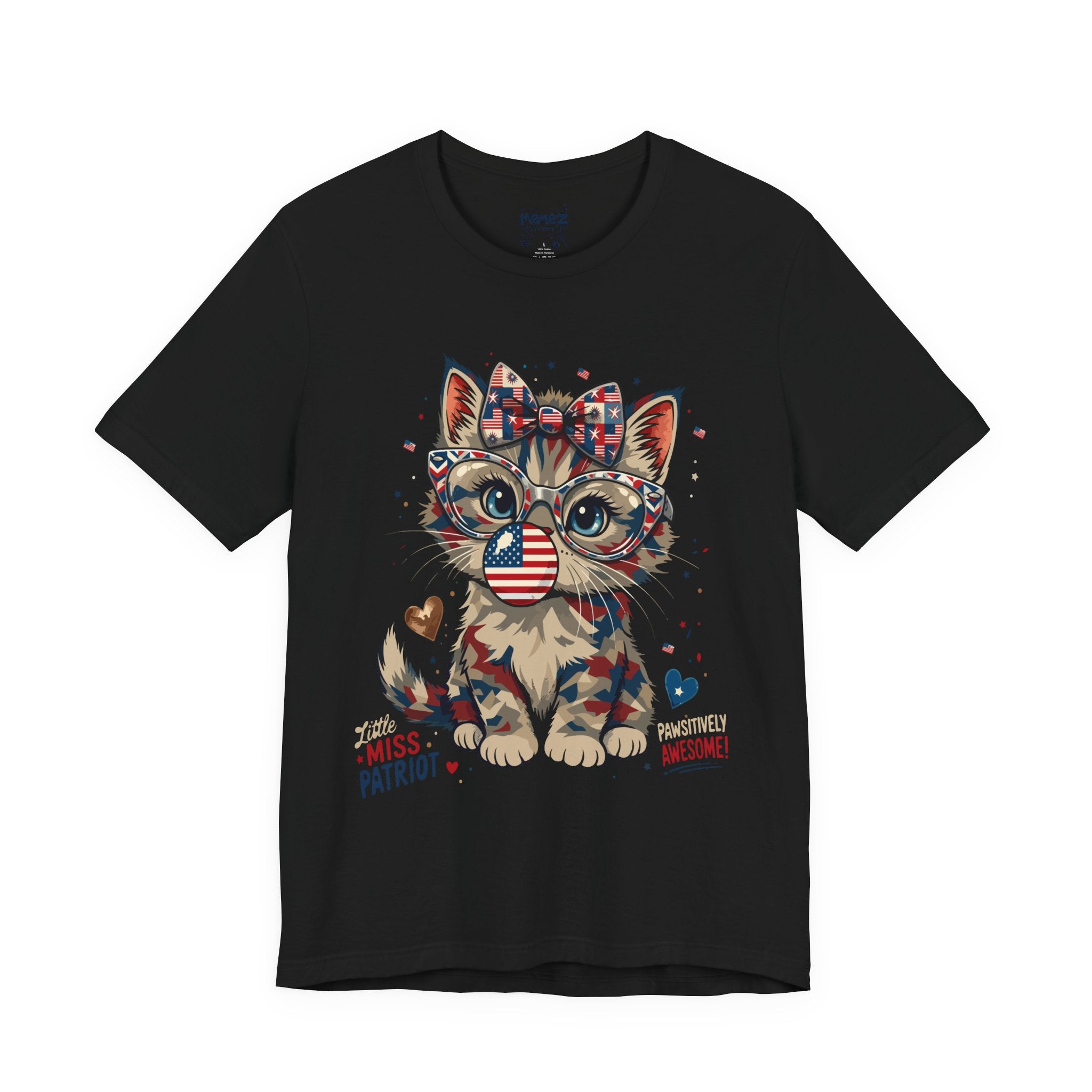 4th of July Cute Cat Tee — Patriotic Cat Graphic T-Shirt