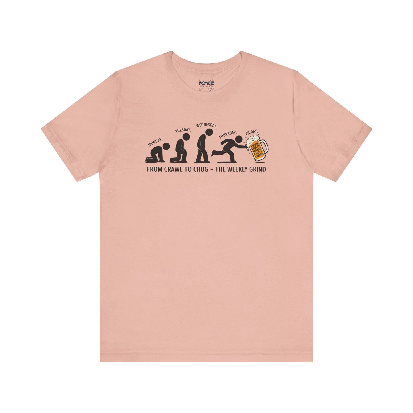 Funny Meme Unisex Tee - Crawl To Chug Design Beer Funny Meme Stee