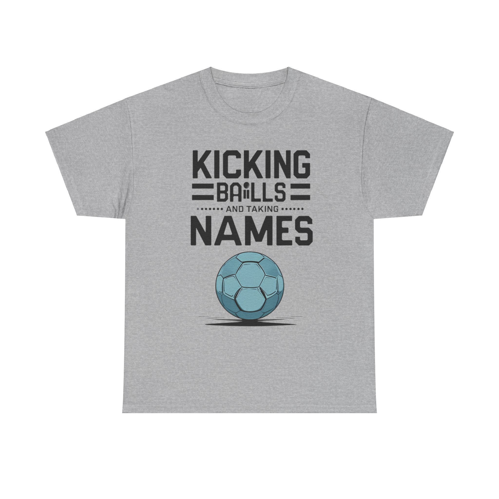 Funny graphic tee Kicking Balls meme in white – Memez Store