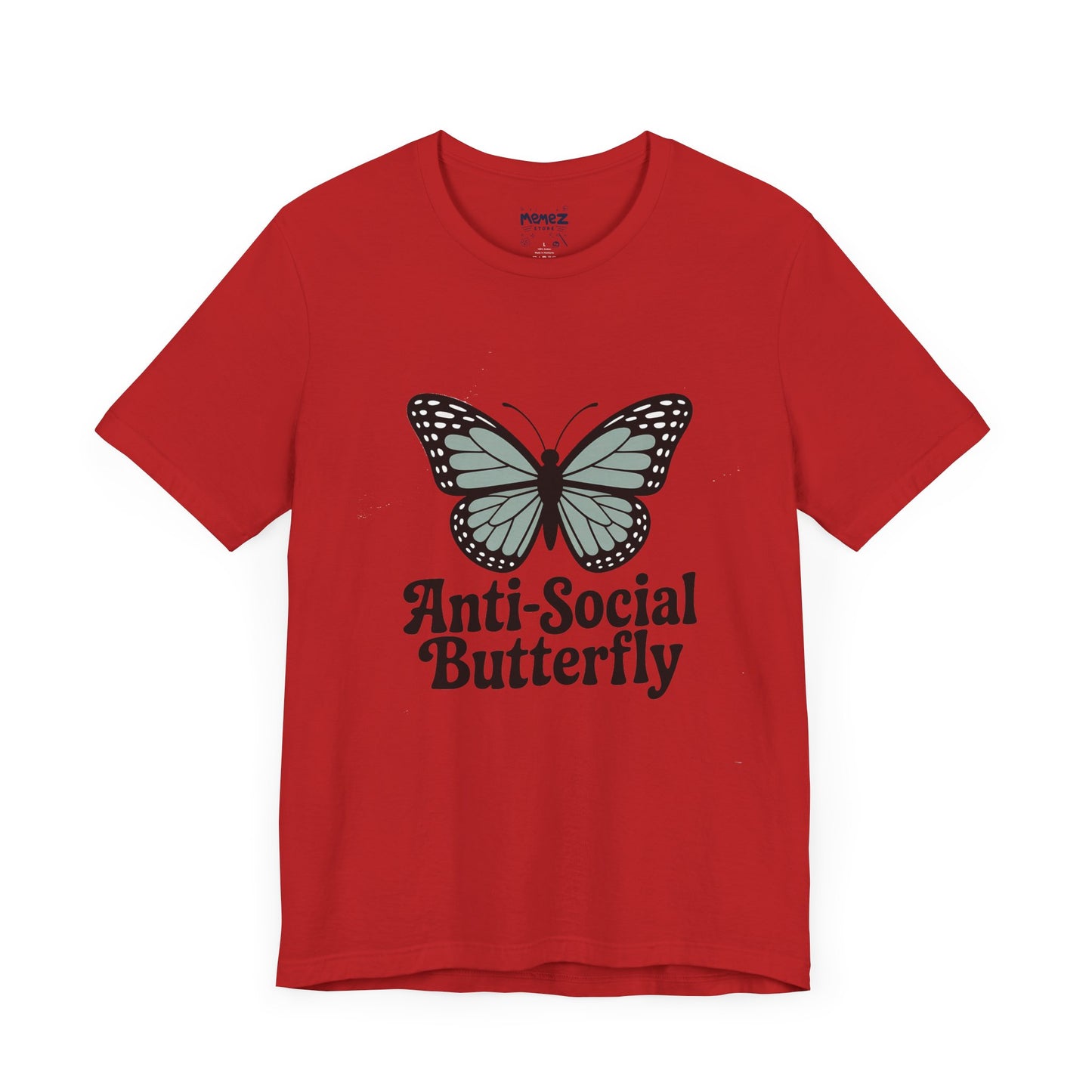 Unisex Jersey Short Sleeve Tee - Anti-Social Butterfly Tee By memez store