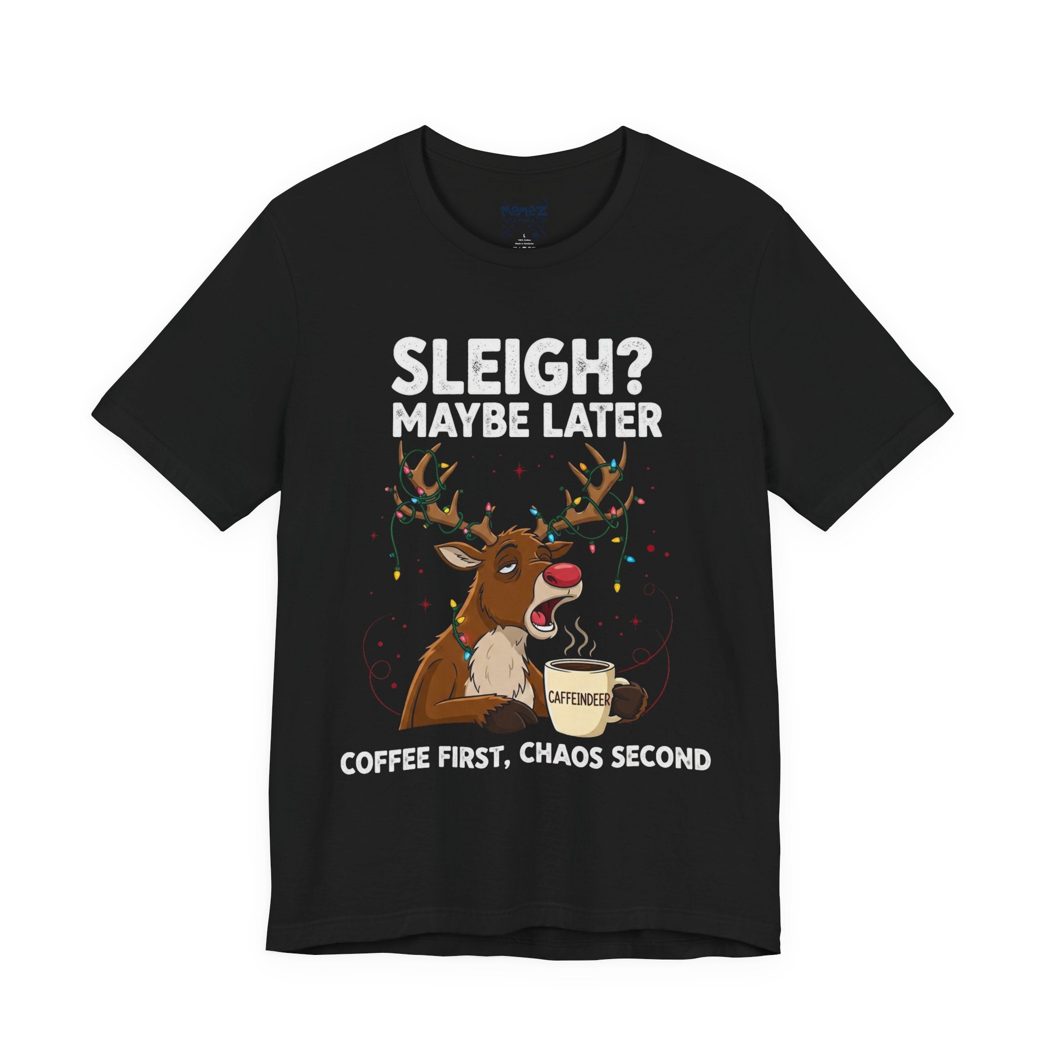 Coffee FIrst Chirstmas Animal Meme Funny Tee