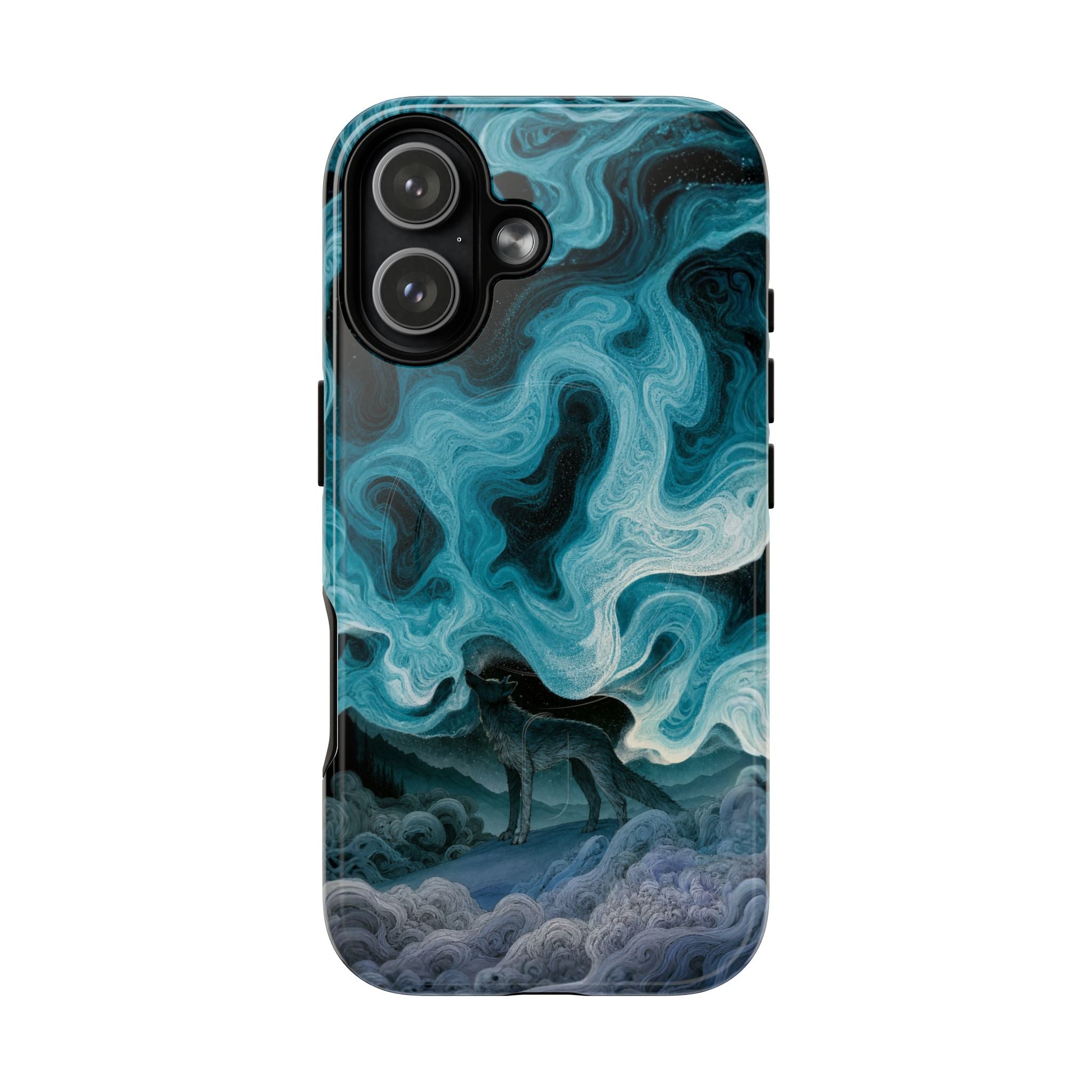Magnetic Phone Case — Teal Marble Smoke Tough Protective Cover