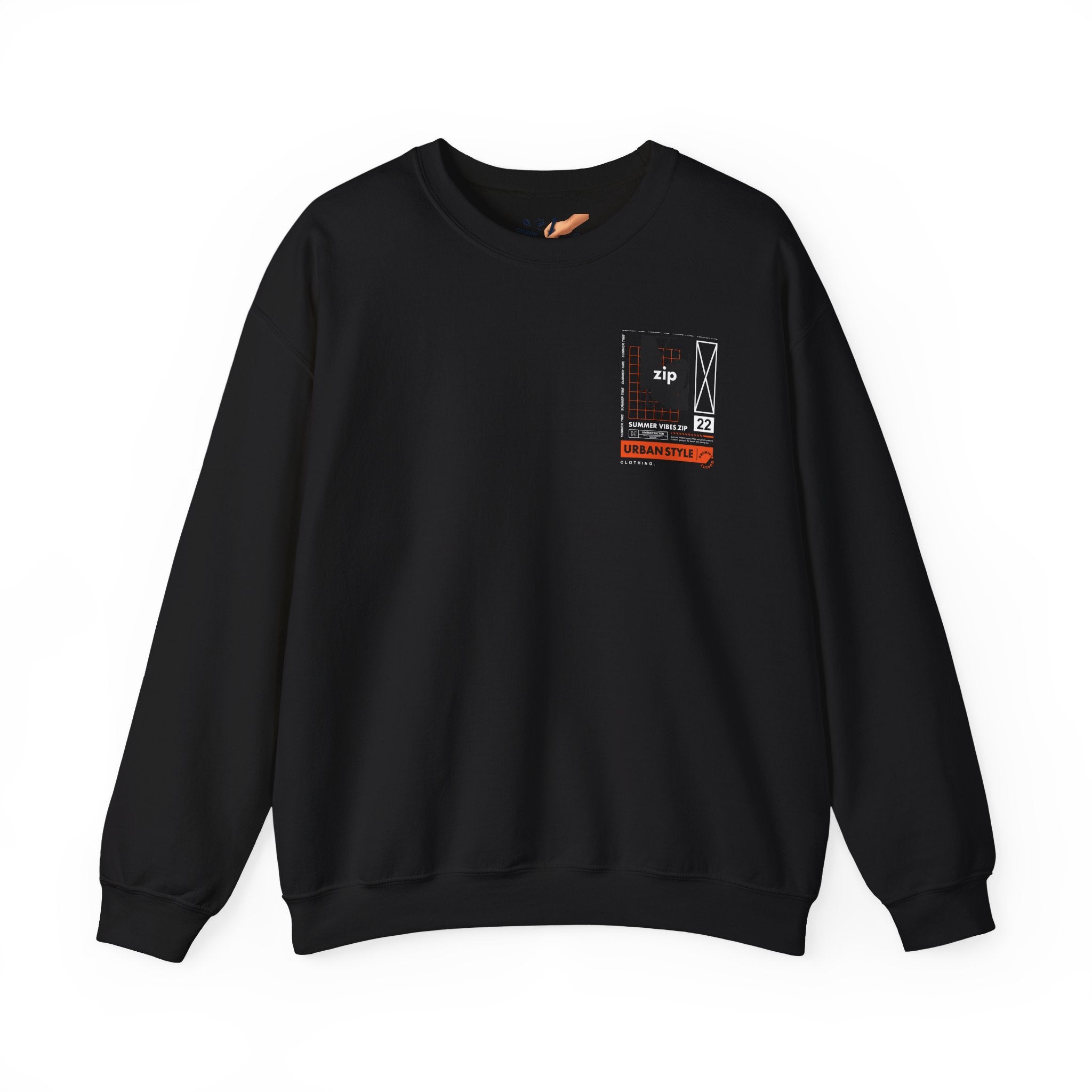 Zip Urban Streetwear Crewneck Sweatshirt