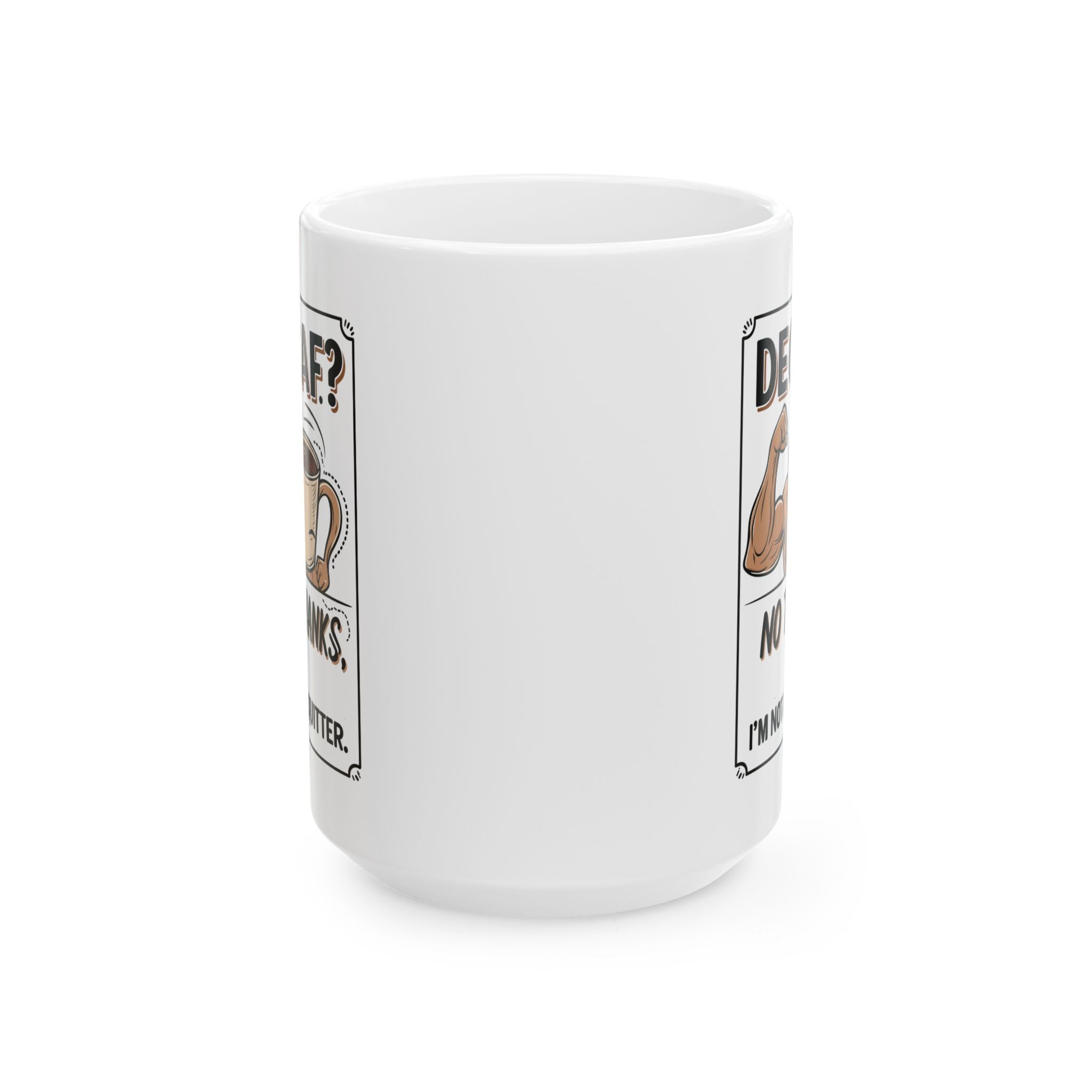 Funny De-cafe Ceramic Mug (11oz, 15oz) by Memez Store