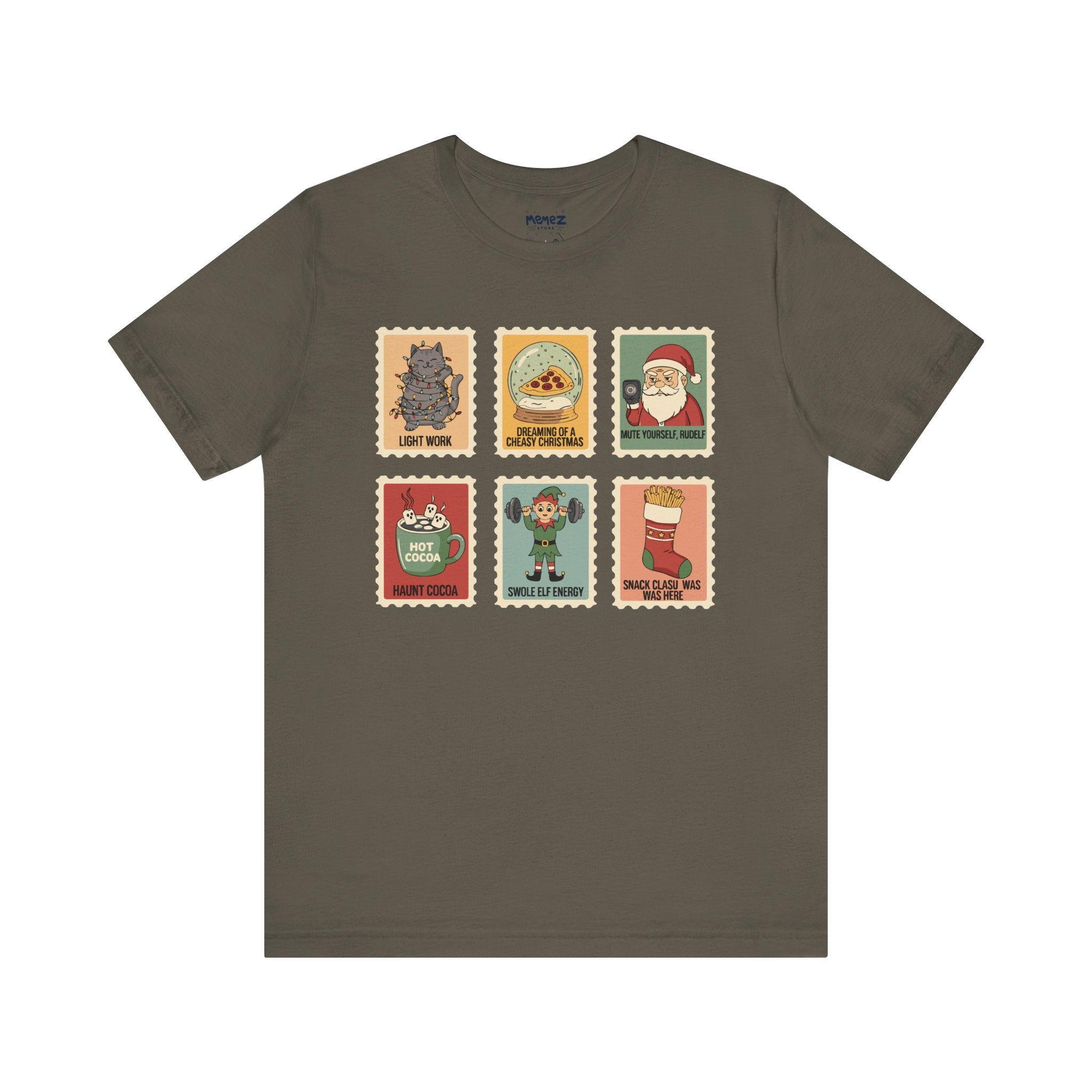 Chirstmas Stamp Collection Meme Funny Tee