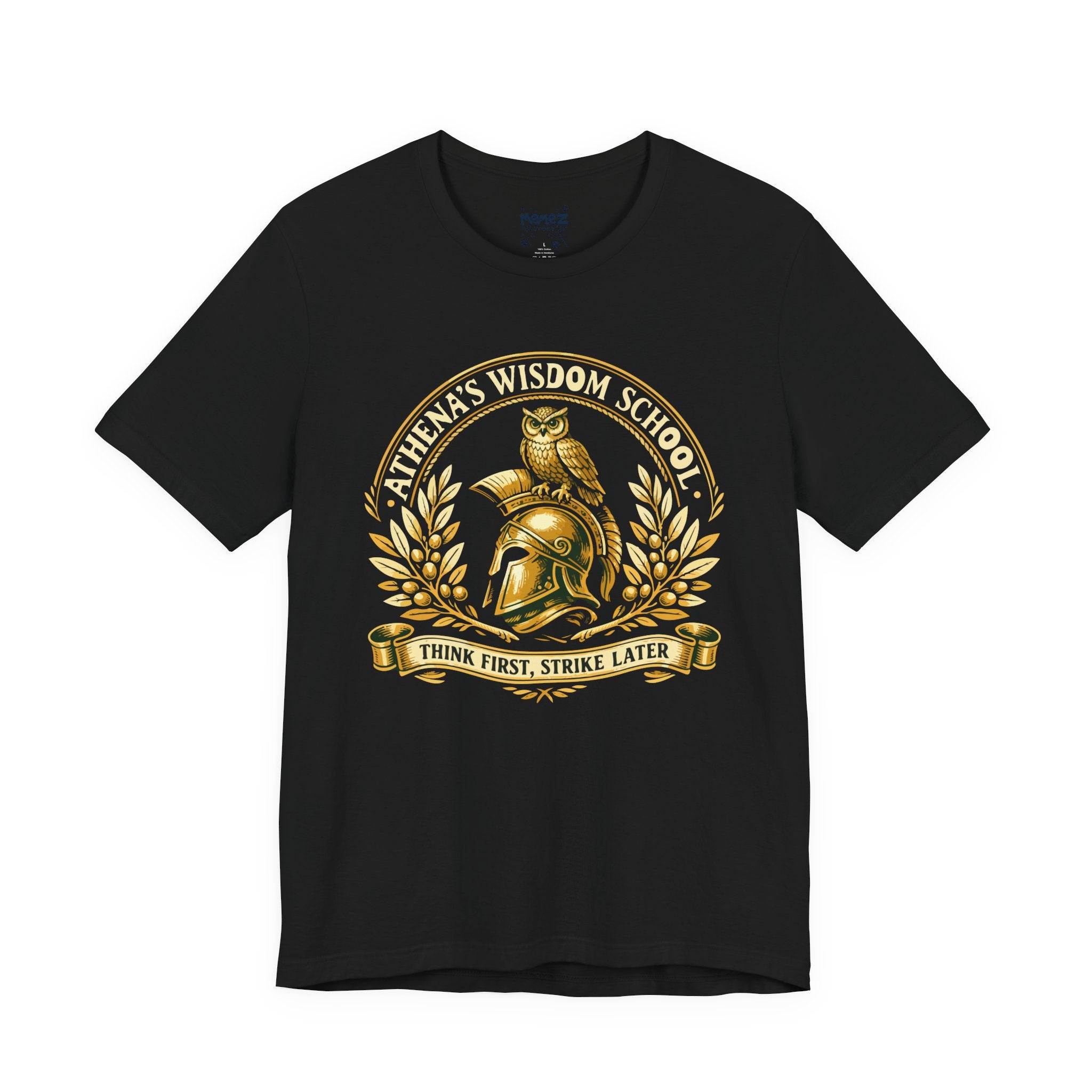 Athena's Wisdom School T-Shirt – Think First, Strike Later Greek Mythology Tee