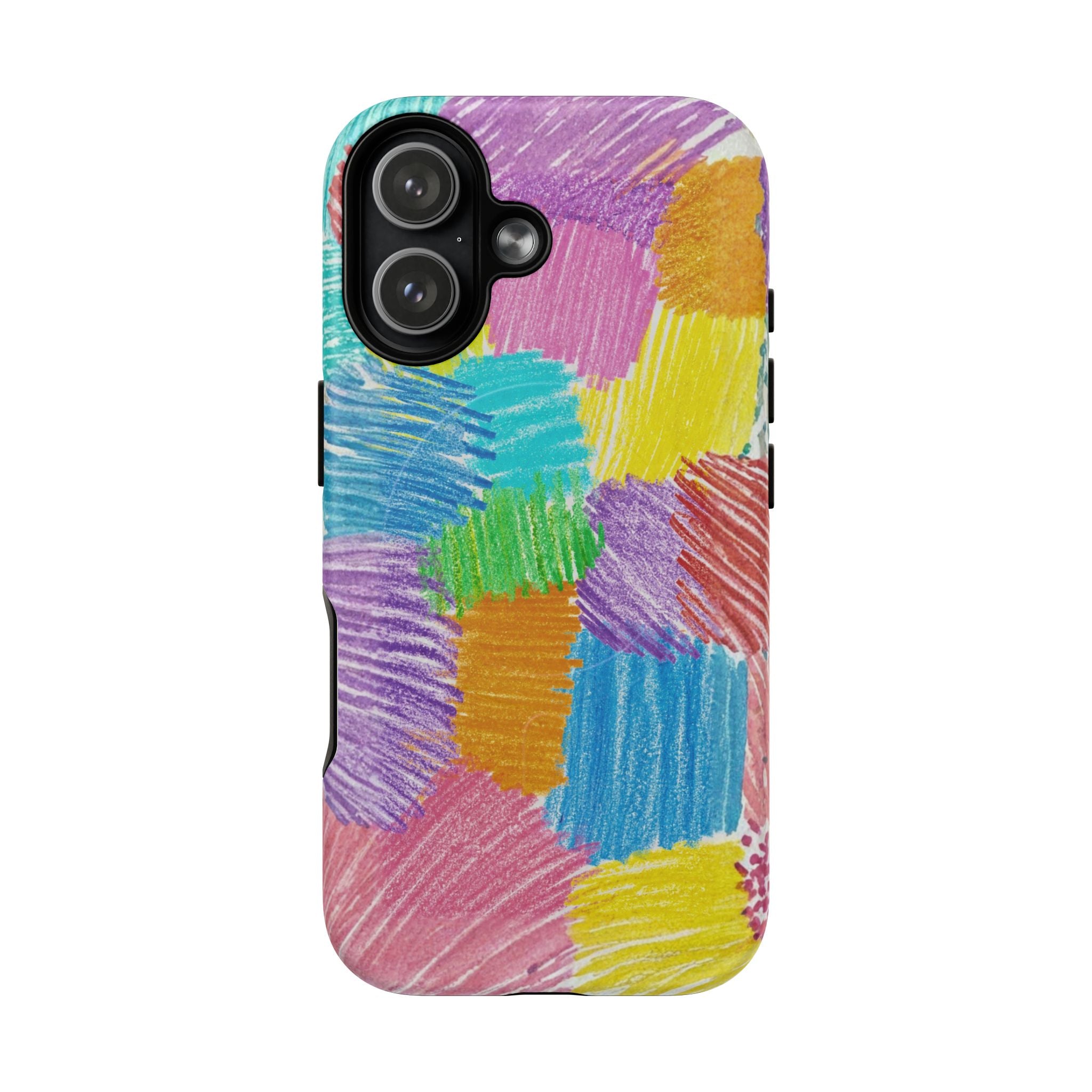 Colorful Crayon Patchwork Tough Magnetic Phone Case