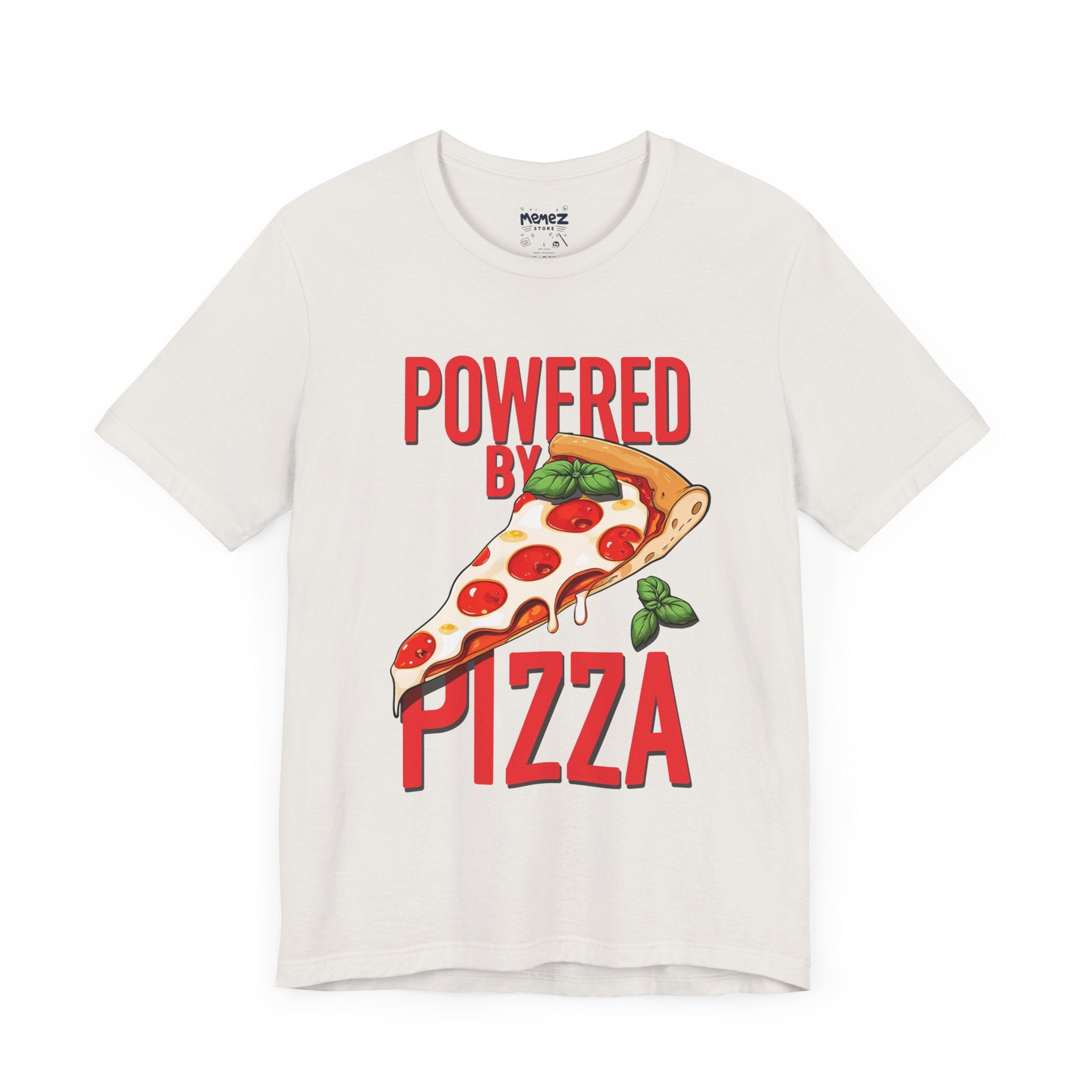 Pizza Lover Unisex Tee - Powered By Pizza Funny and Meme T-shirt