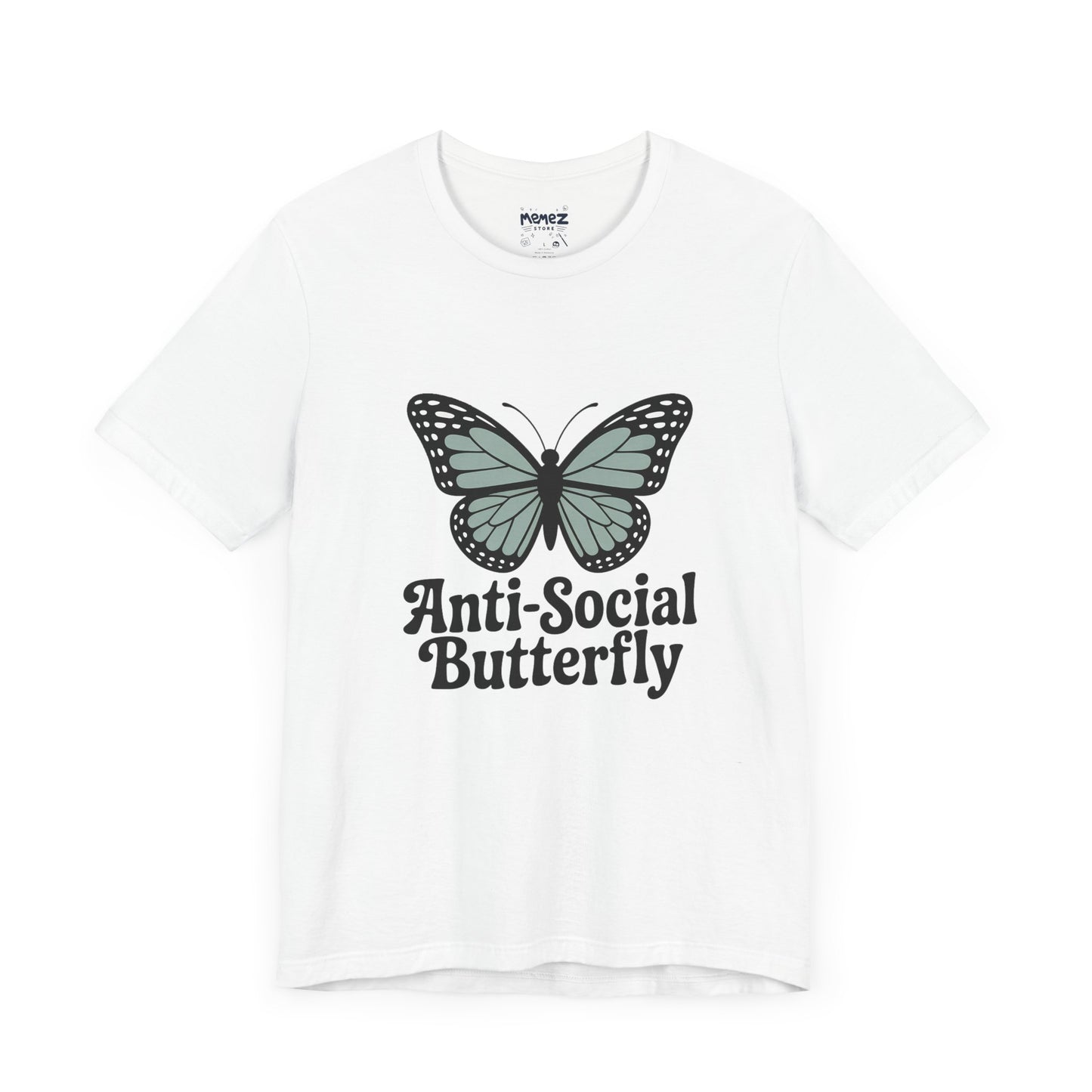Unisex Jersey Short Sleeve Tee - Anti-Social Butterfly Tee By memez store