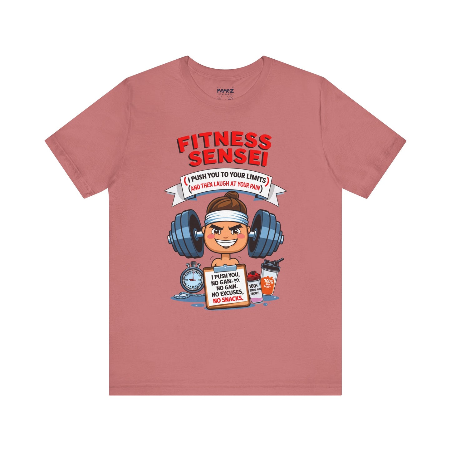 Fitness Sensei T-Shirt - gym lover funny tee by Memez Store