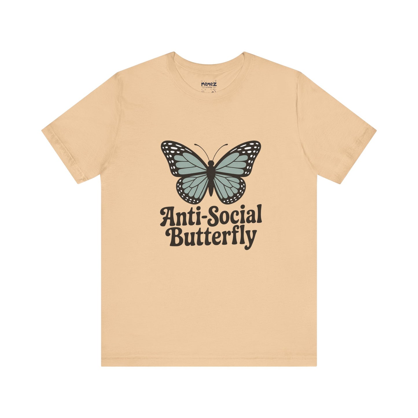 Unisex Jersey Short Sleeve Tee - Anti-Social Butterfly Tee By memez store