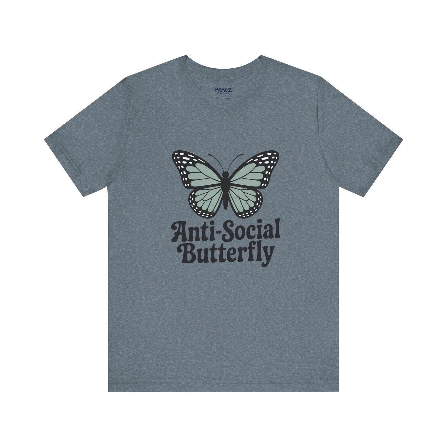 Unisex Jersey Short Sleeve Tee - Anti-Social Butterfly Tee By memez store