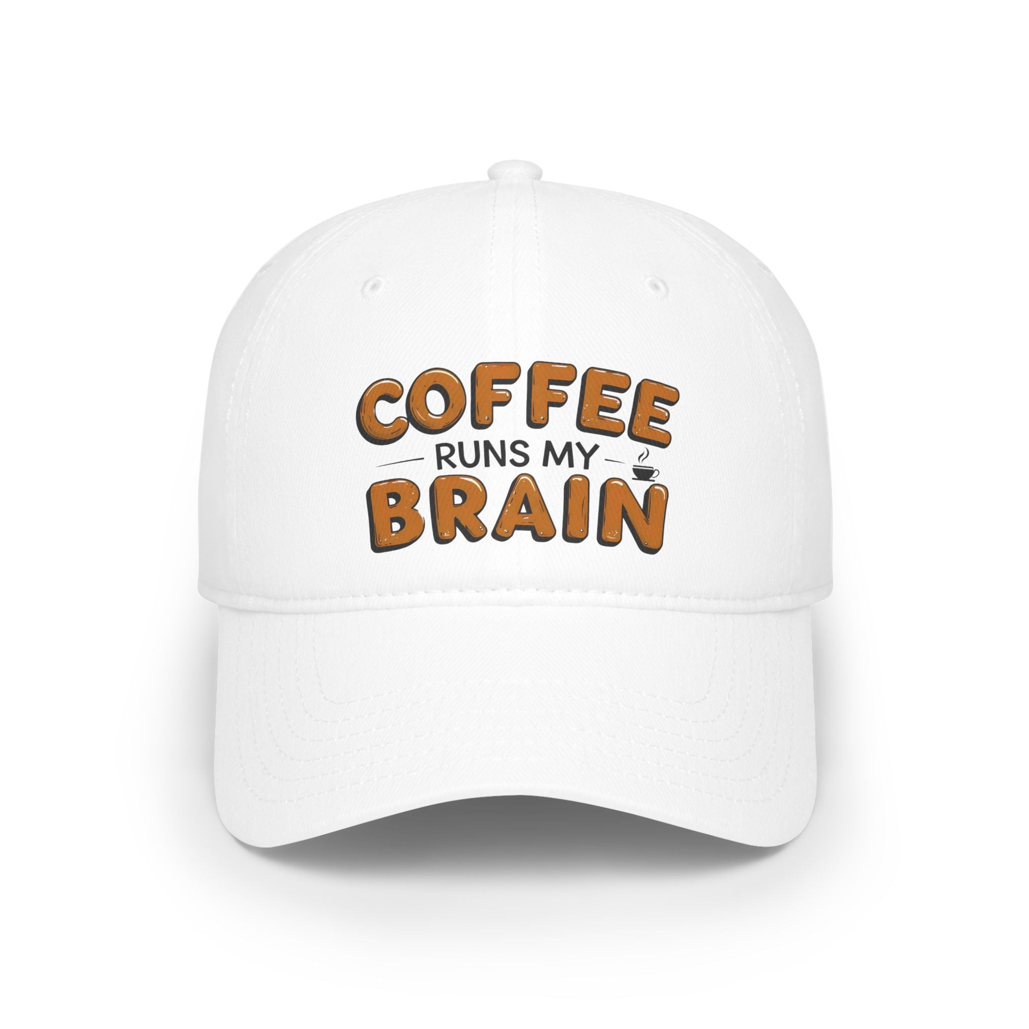 Coffee Runs My Brain Baseball Cap - Meme and Funny Hat for Everyday Wear
