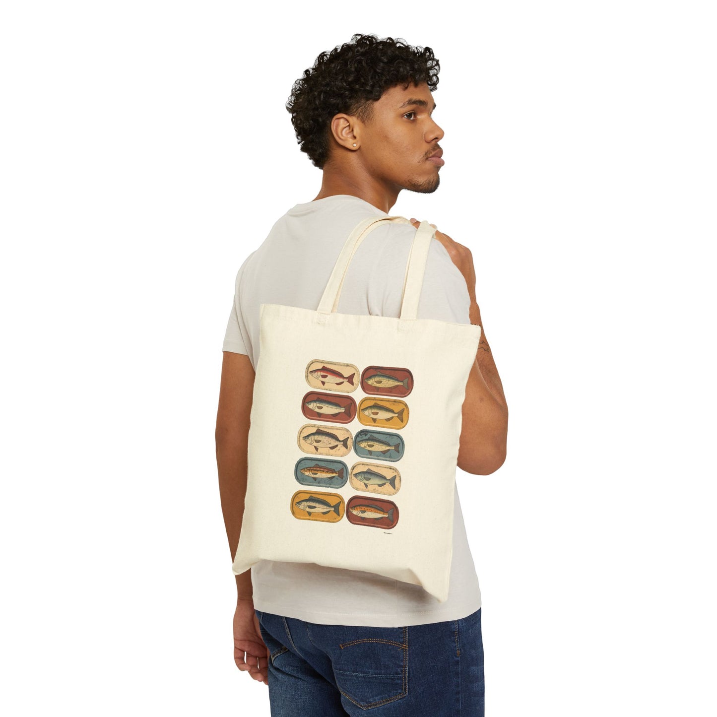 Fish Lovers Canvas Tote Bag By Memez Store
