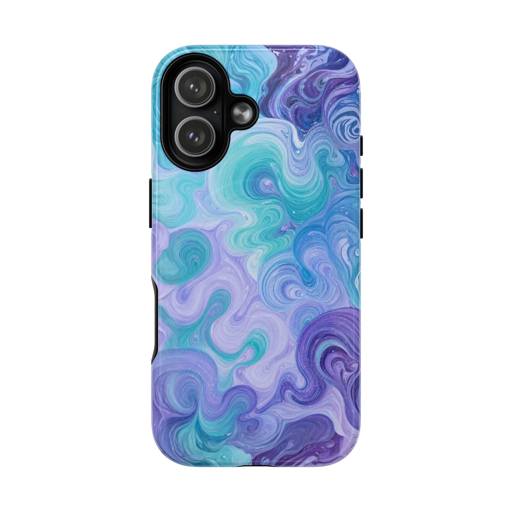 Swirled Aqua Marble Phone Case — Tough Magnetic Protective Cover