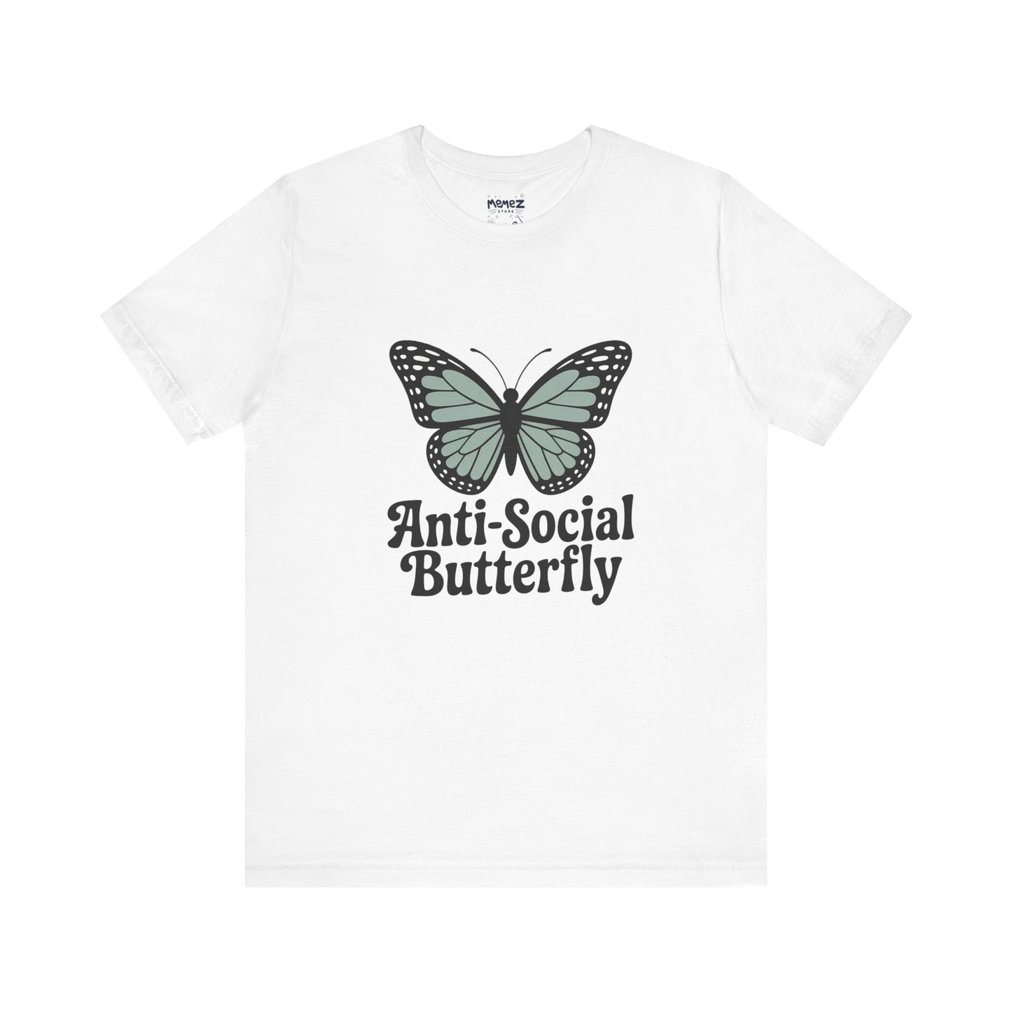 Unisex Jersey Short Sleeve Tee - Anti-Social Butterfly Tee By memez store