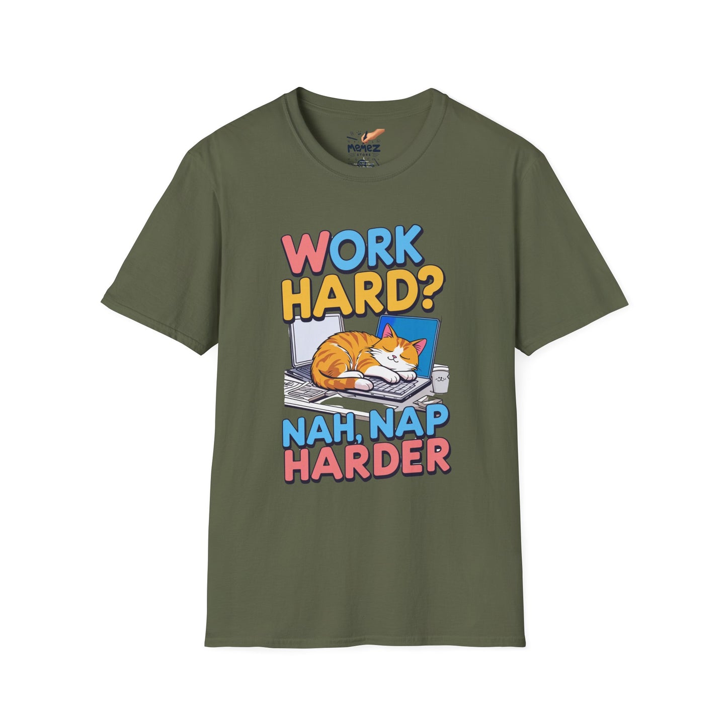 Work Hard Nap Hard Unisex T-Shirt - Funny Meme Tee for Meme Lovers