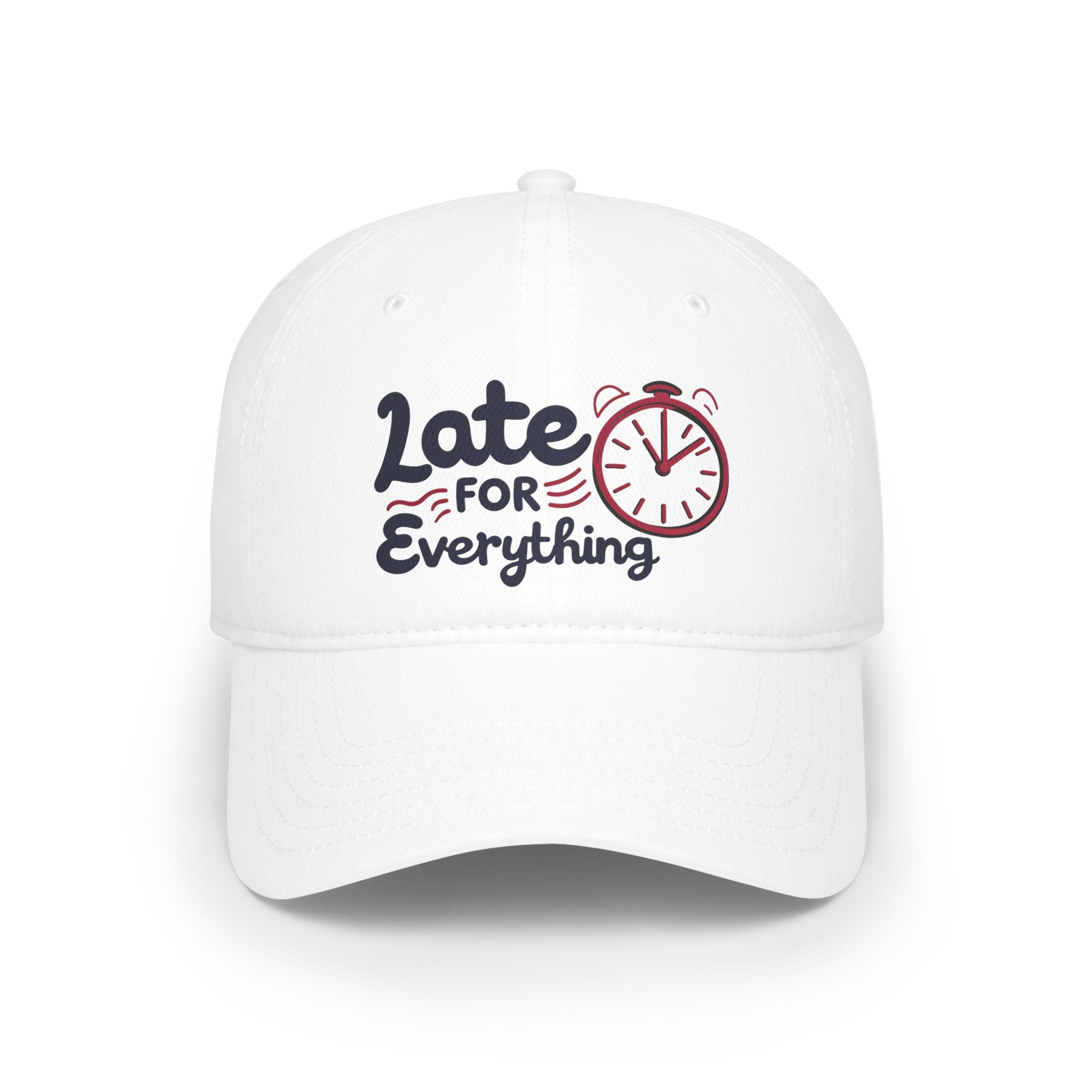 Funny Late for Everything Baseball Cap - Casual Red Hat for Everyday Wear