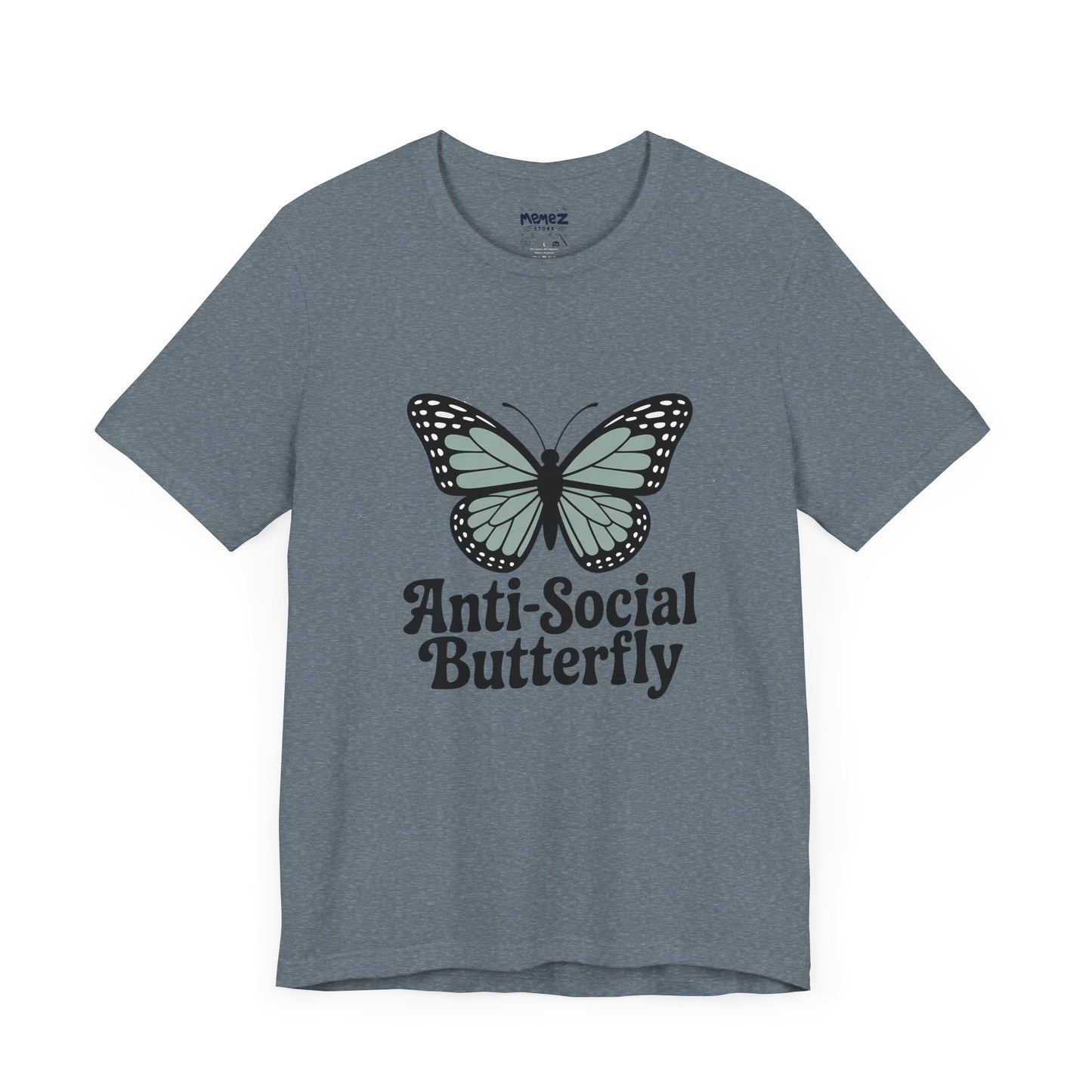 Unisex Jersey Short Sleeve Tee - Anti-Social Butterfly Tee By memez store