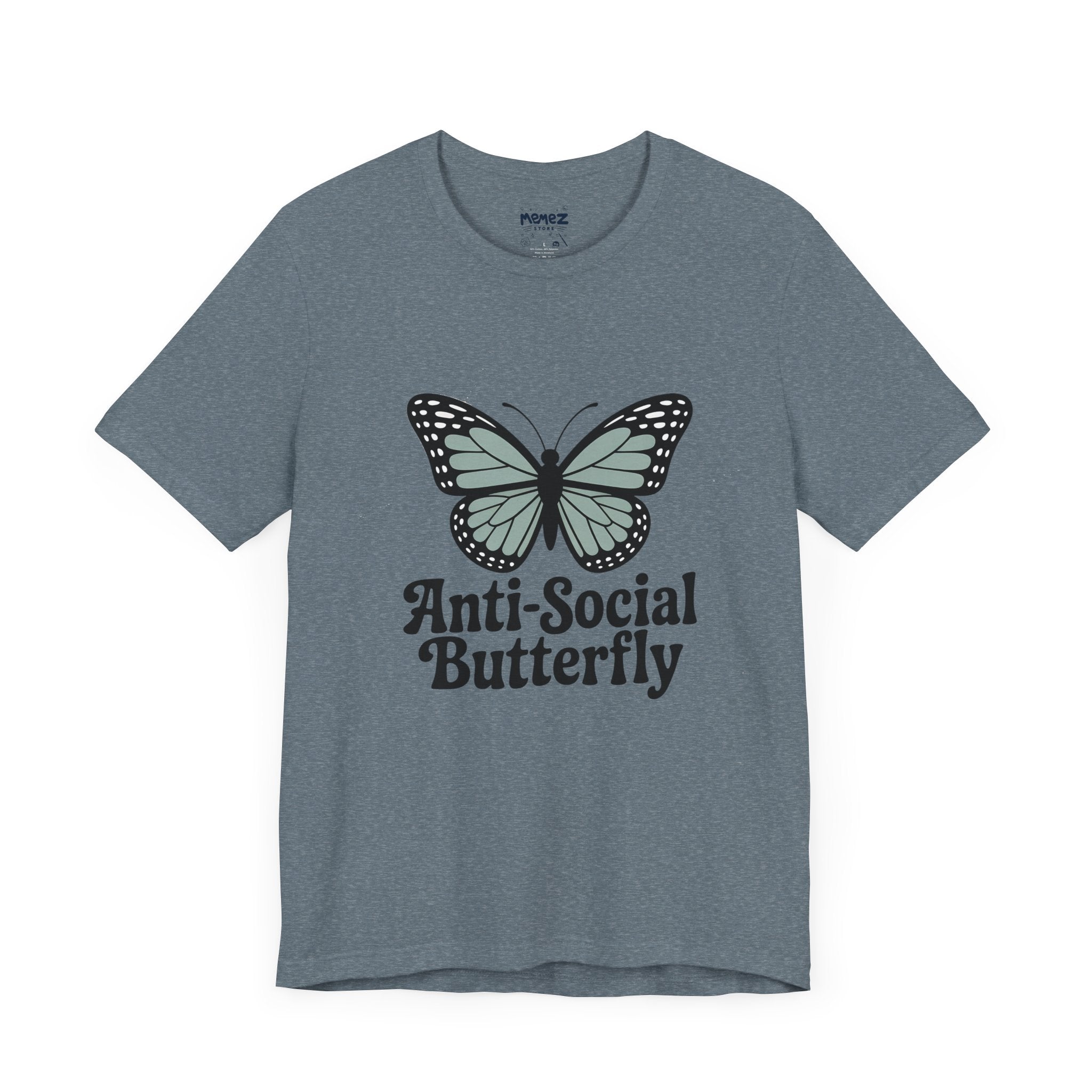 Unisex Jersey Short Sleeve Tee - Anti-Social Butterfly Tee By memez store