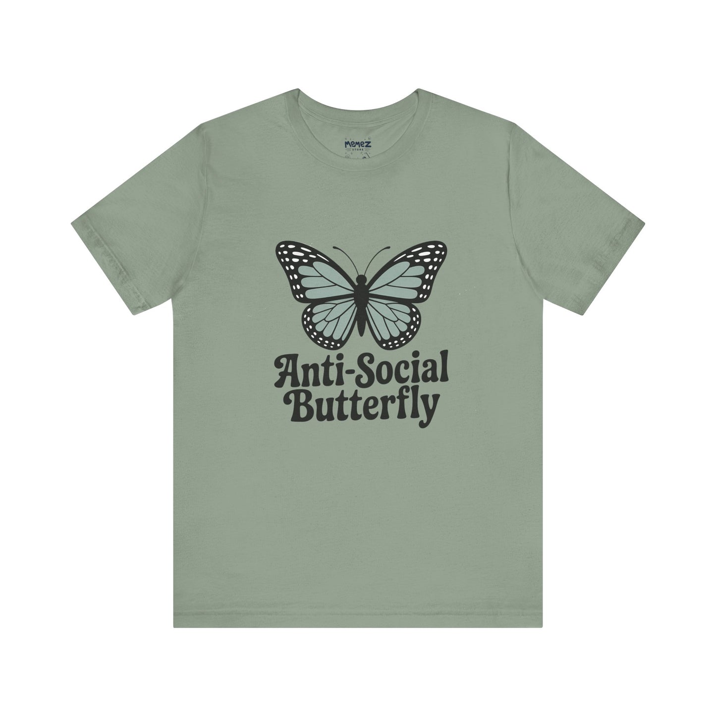 Unisex Jersey Short Sleeve Tee - Anti-Social Butterfly Tee By memez store