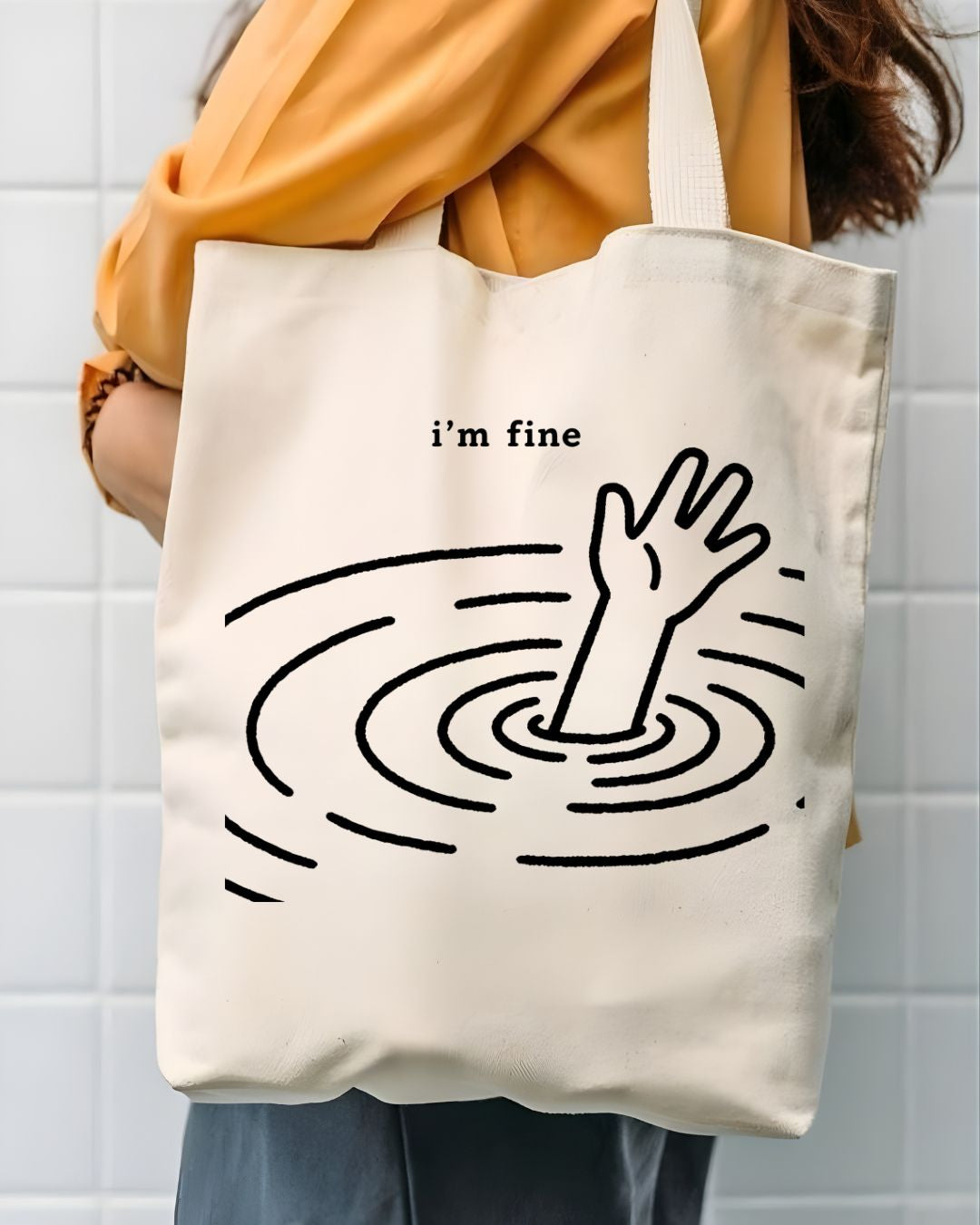I am Fine Funny Meme Dog Tote Bag (This is Fine)