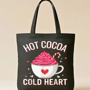 Hot Cocoa Christmas Tote Bag with Festive Mug Design