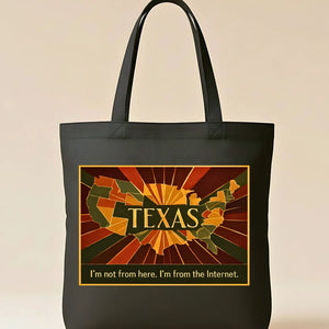 Texas Tote Bag with Lone Star State Outline Design