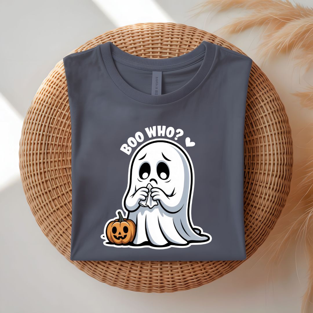 Boo Who Halloween Pun Graphic T-Shirt by Memez Store