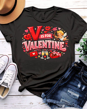 V for Valentine Graphic T-Shirt