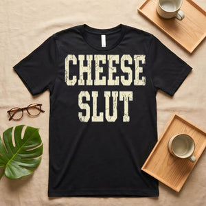 Cheese Lover's Minimalist Graphic T-Shirt on Model